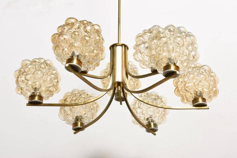 Large Amber, Bubble Glass Chandelier by Helena Tynell by Limburg Glashütte at 1stDibs