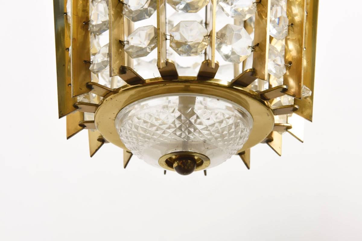 Mid-Century Modern Bakalowits Crystal Pendant Lantern For Sale