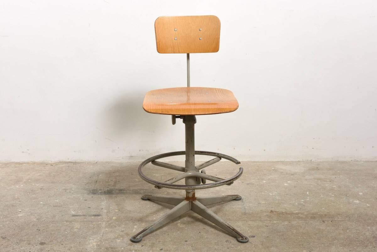Industrial Set of Six Architect Swivel Chairs Designed by Friso Kramer