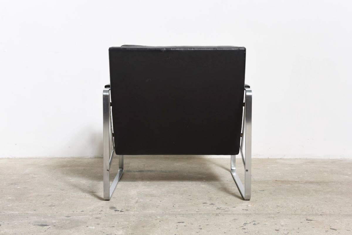 Late 20th Century Fabricius Black Leather Armchair, Model 710 by Walter Knoll