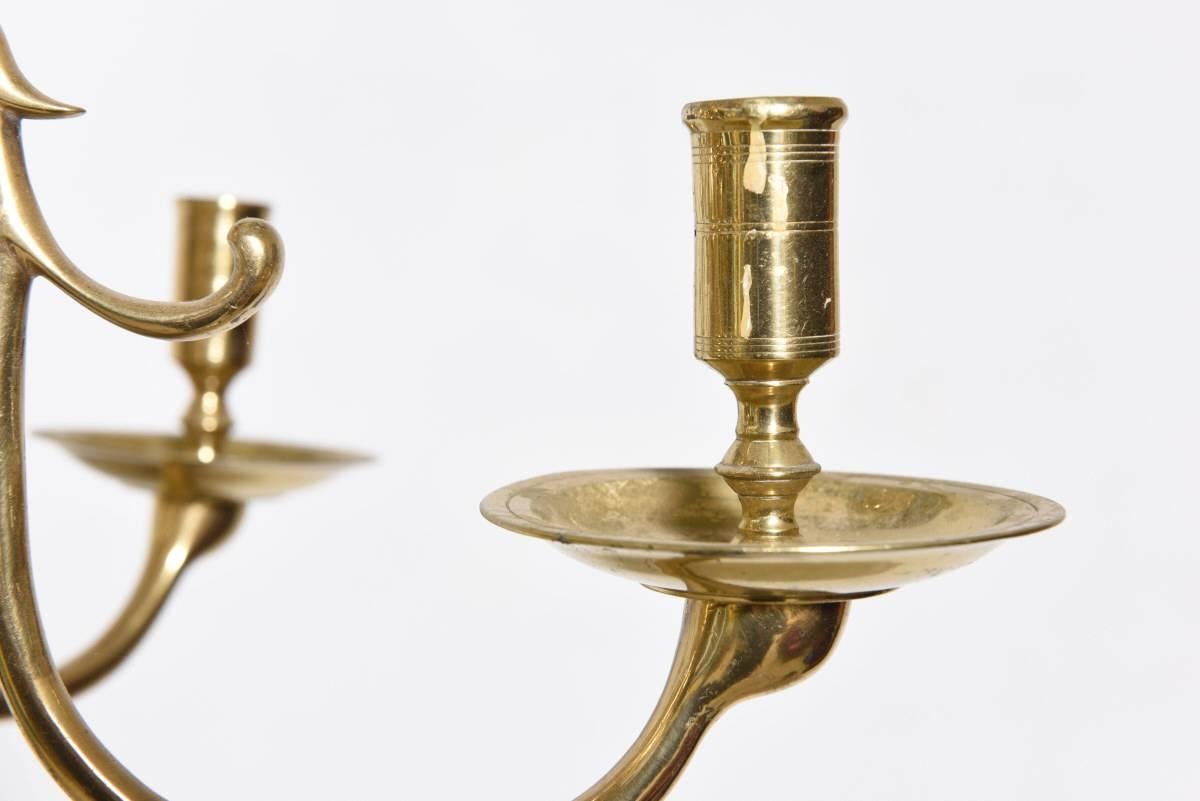18th Century and Earlier Set of Two Dutch Bronze Antique 12-Arm Candleholder Chandelier, 18th Century