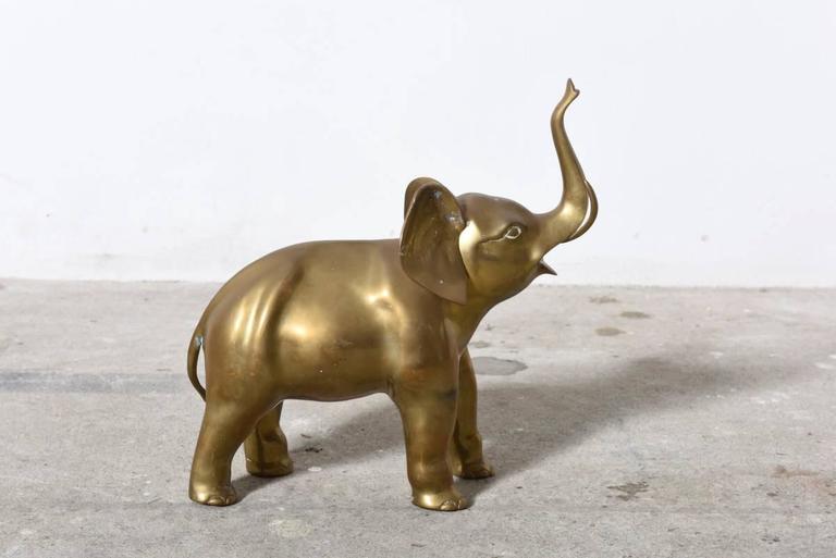 Vintage Brass Elephant Floor Sculpture at 1stDibs