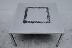 Brutalist Aluminum Coffee Table from Aluclair, Belgium