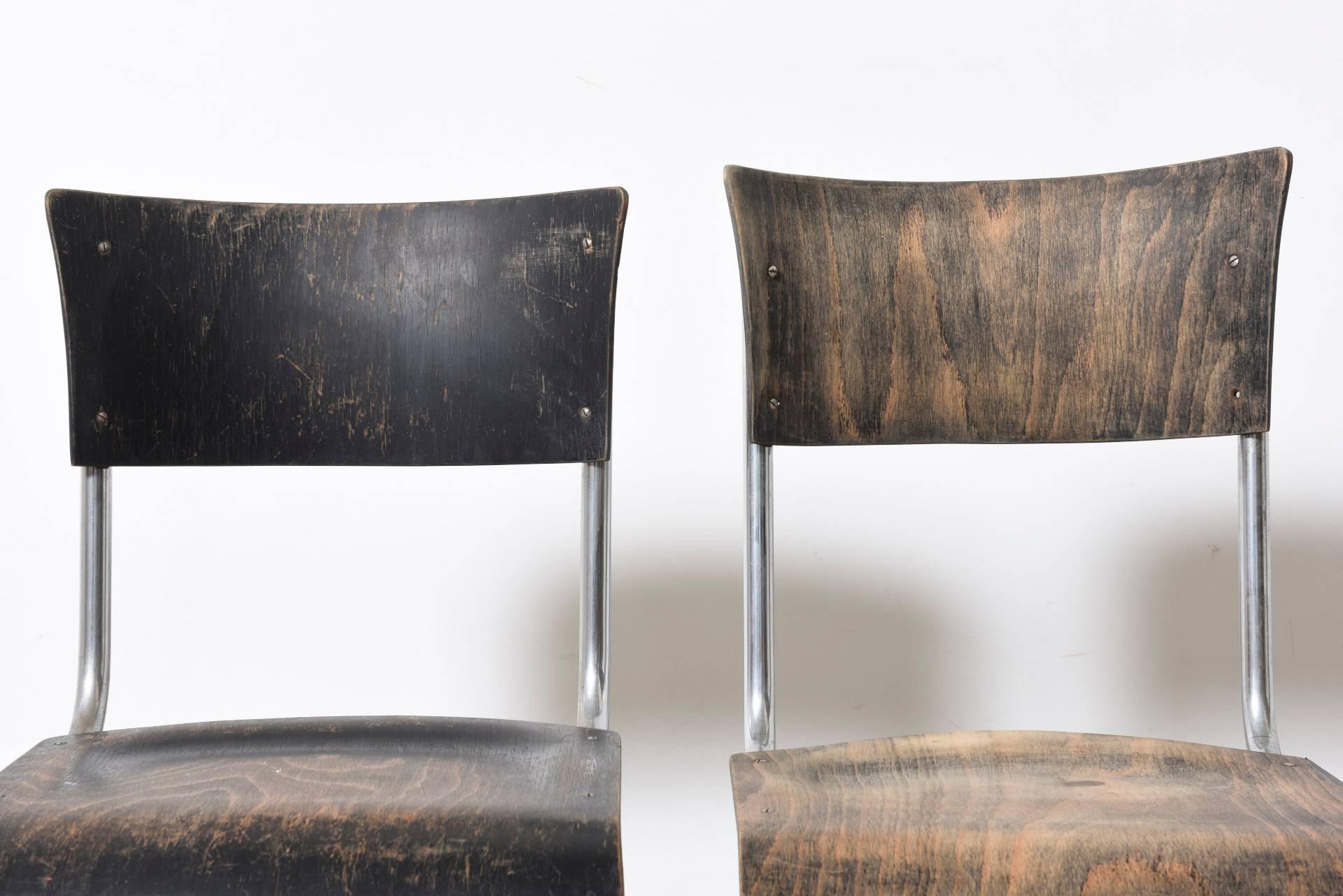 Pair Mart Stam Bauhaus S43 Cantilever Tubular Chairs, 1920s In Excellent Condition In Antwerp, BE