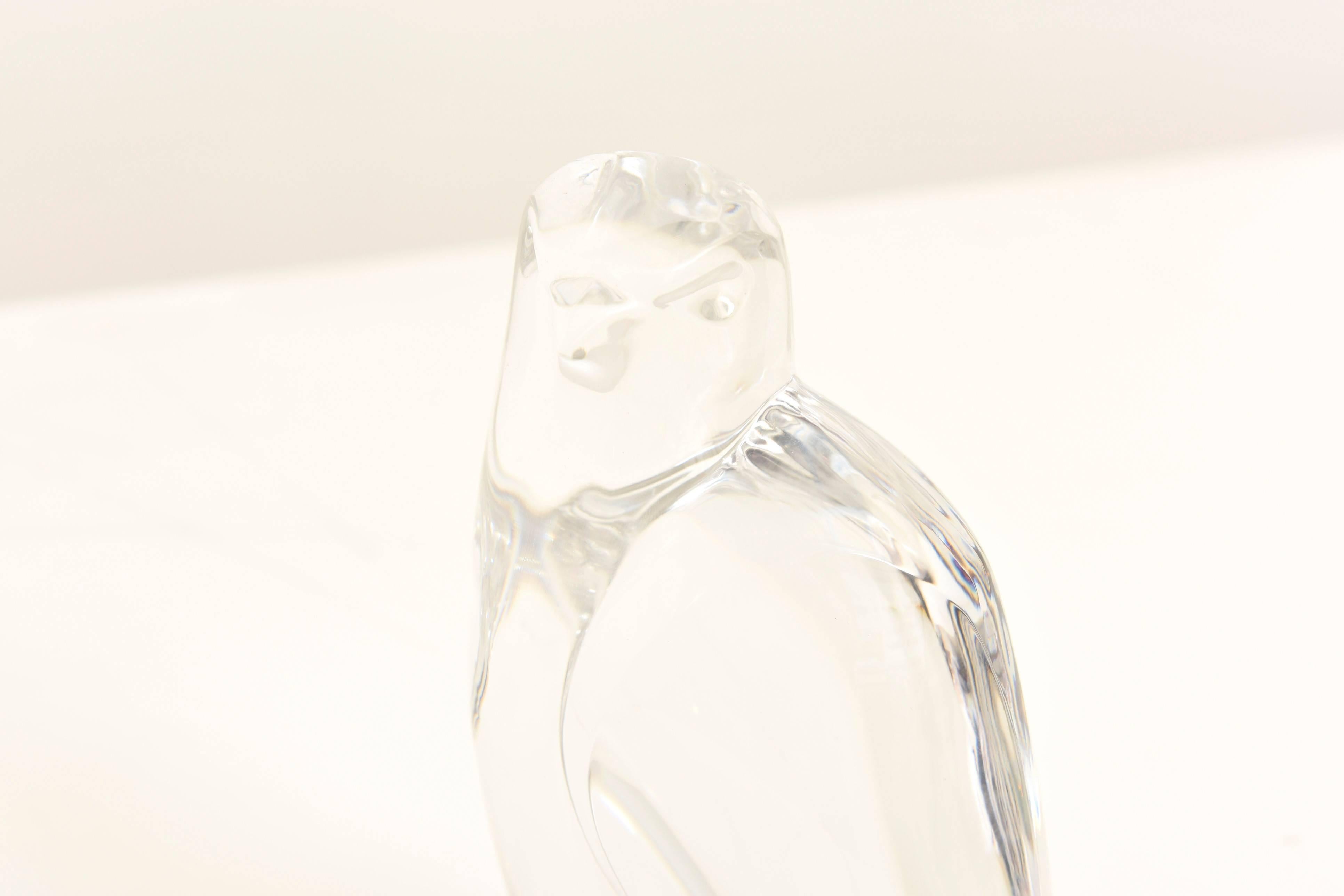 Mid-Century Modern Val St Lambert Crystal Animal Sculpture, Belgium For Sale