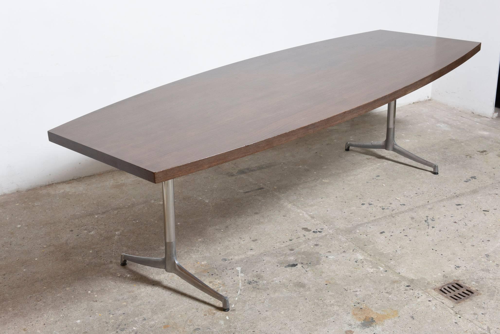 Metal Large Wenge Conference-Dining Table, 1960s, Knoll International