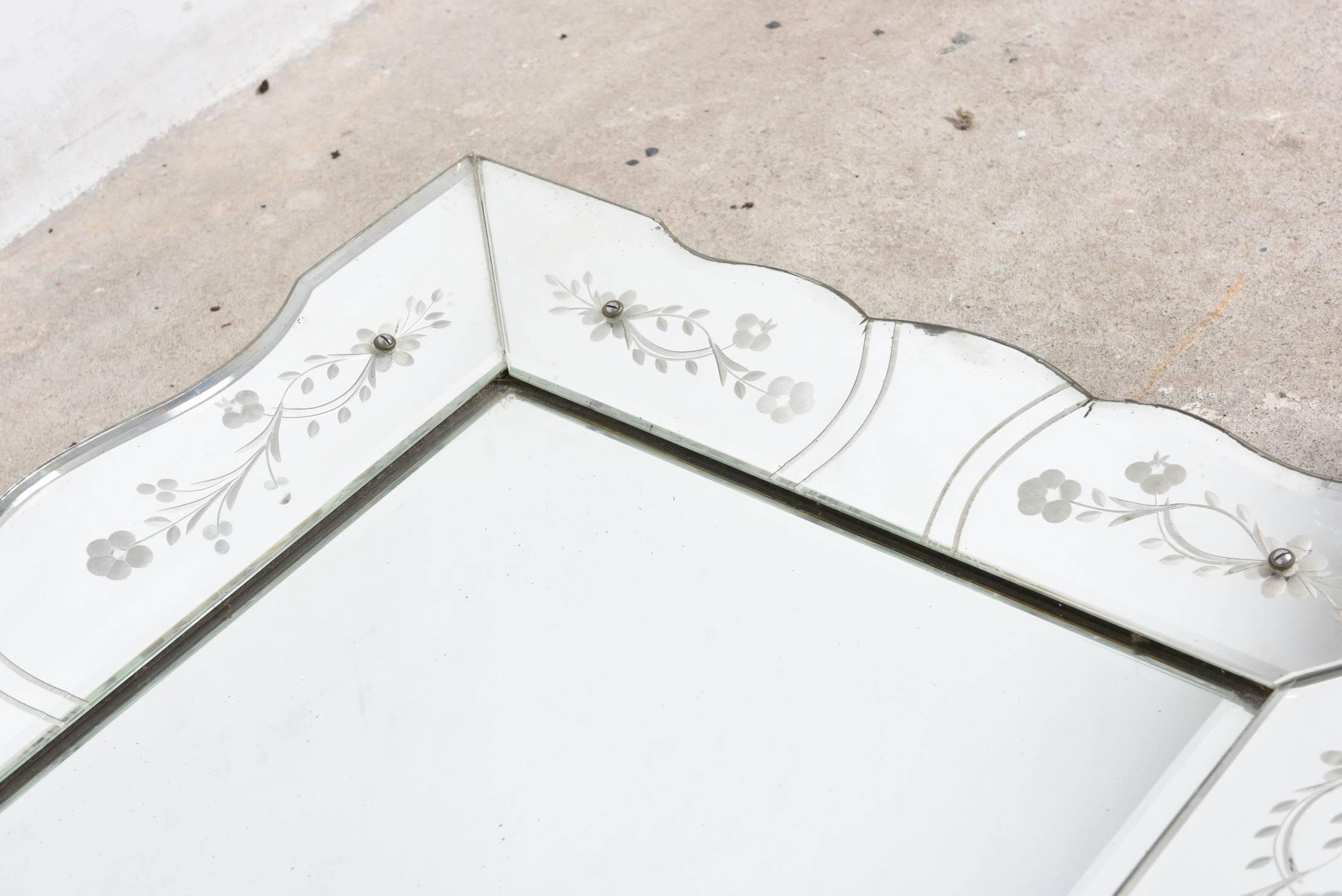 vintage bevelled edge mirror