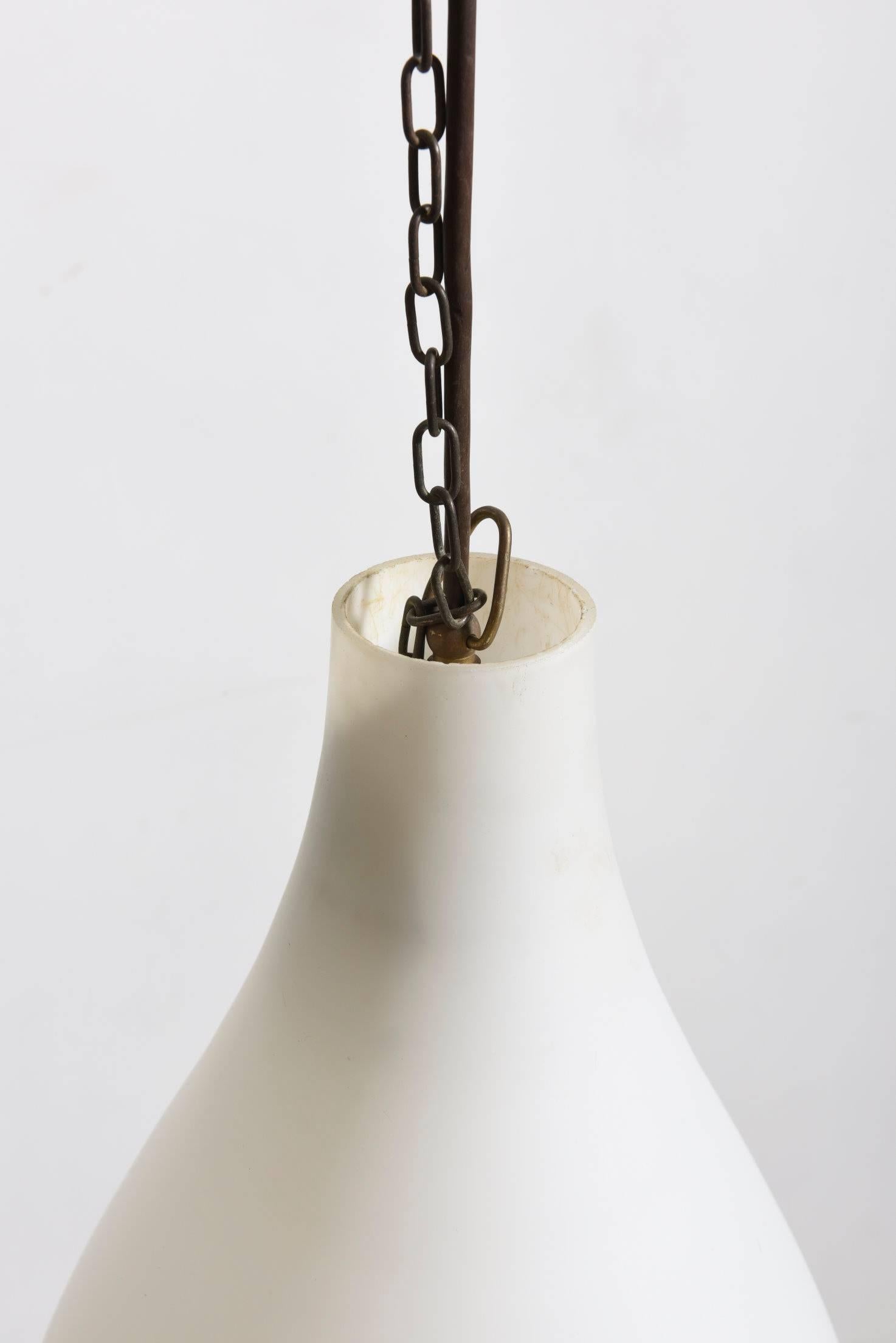 Art Deco Set of Opaline Pendant Lamps by Aloys Gangkofner, Peill & Putzler
