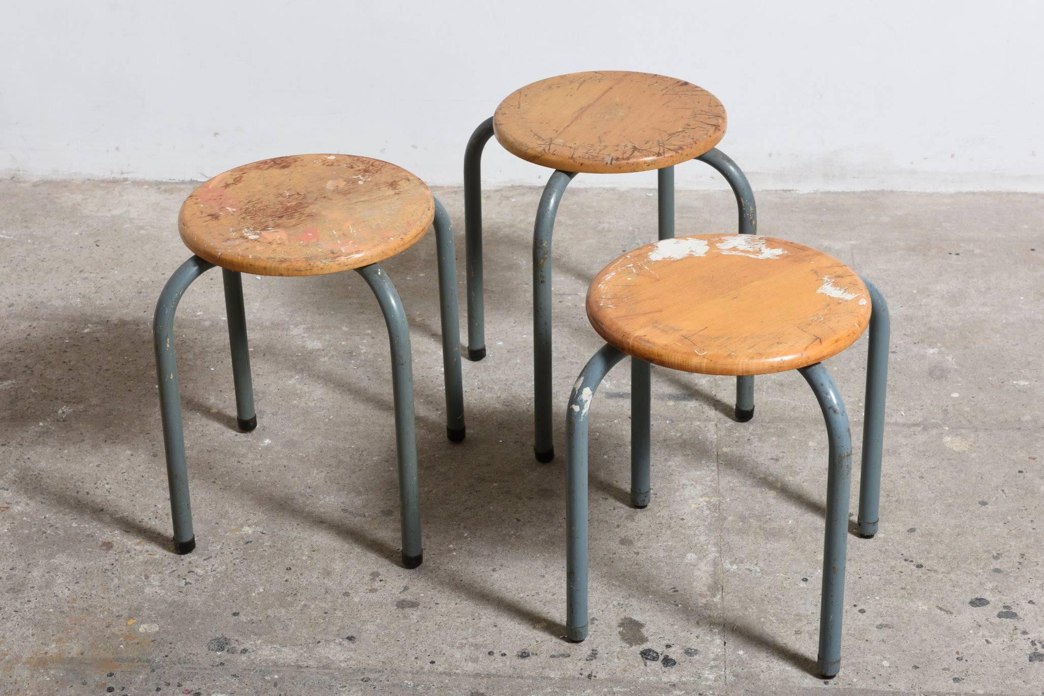 Lacquered Tubax Stacking Stools, 1940s