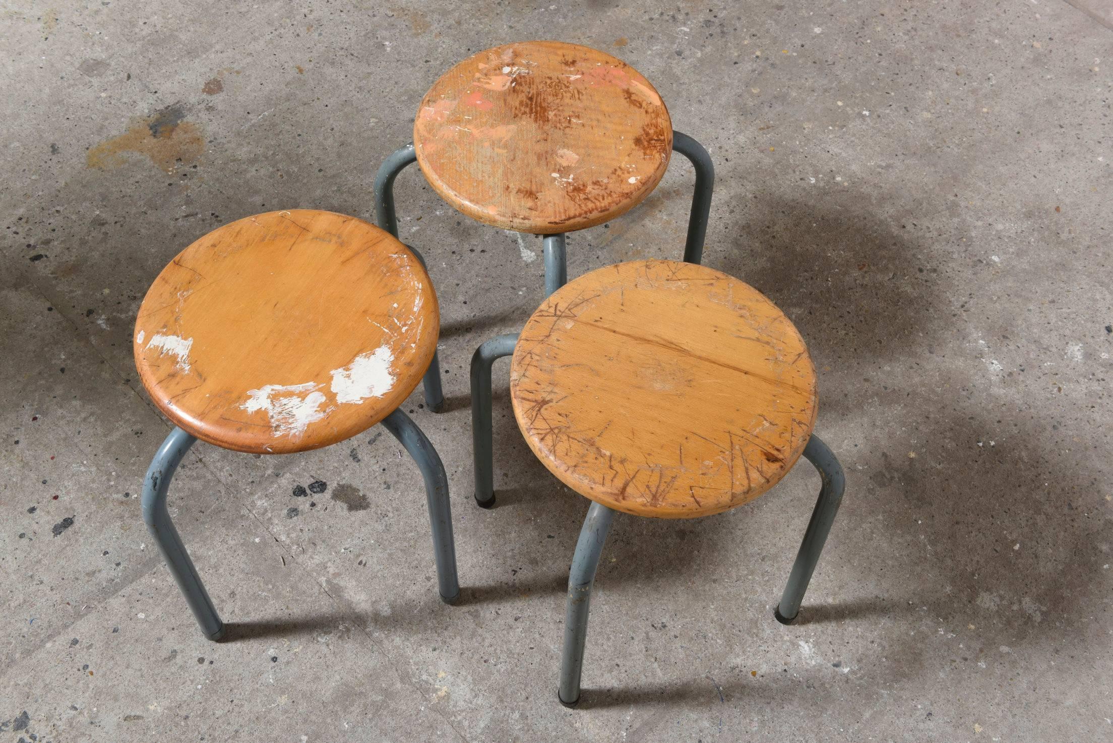 Tubax Stacking Stools, 1940s In Good Condition In Antwerp, BE