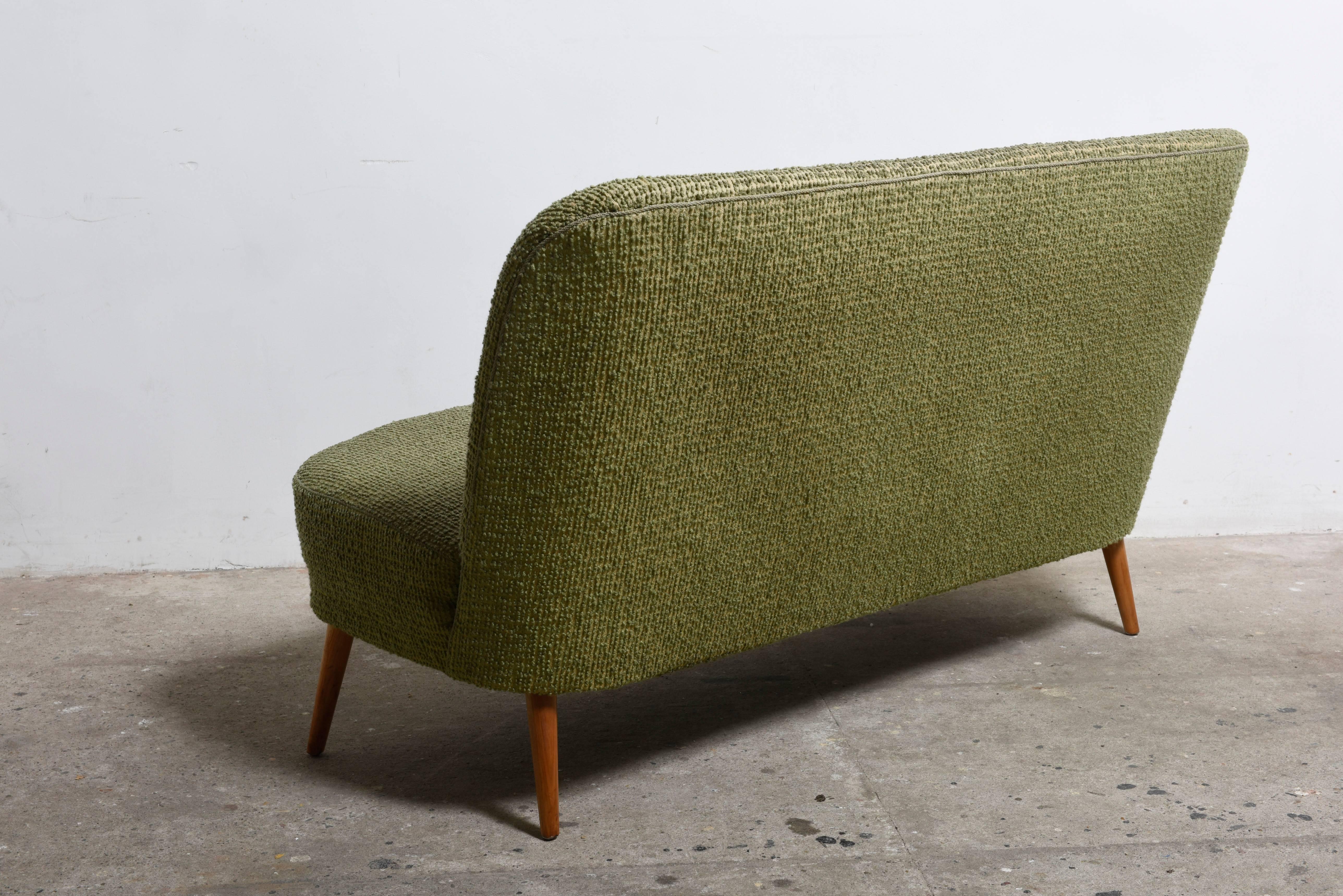 Mid-20th Century Artifort Green Wool Sofa Loveseat by Theo Ruth