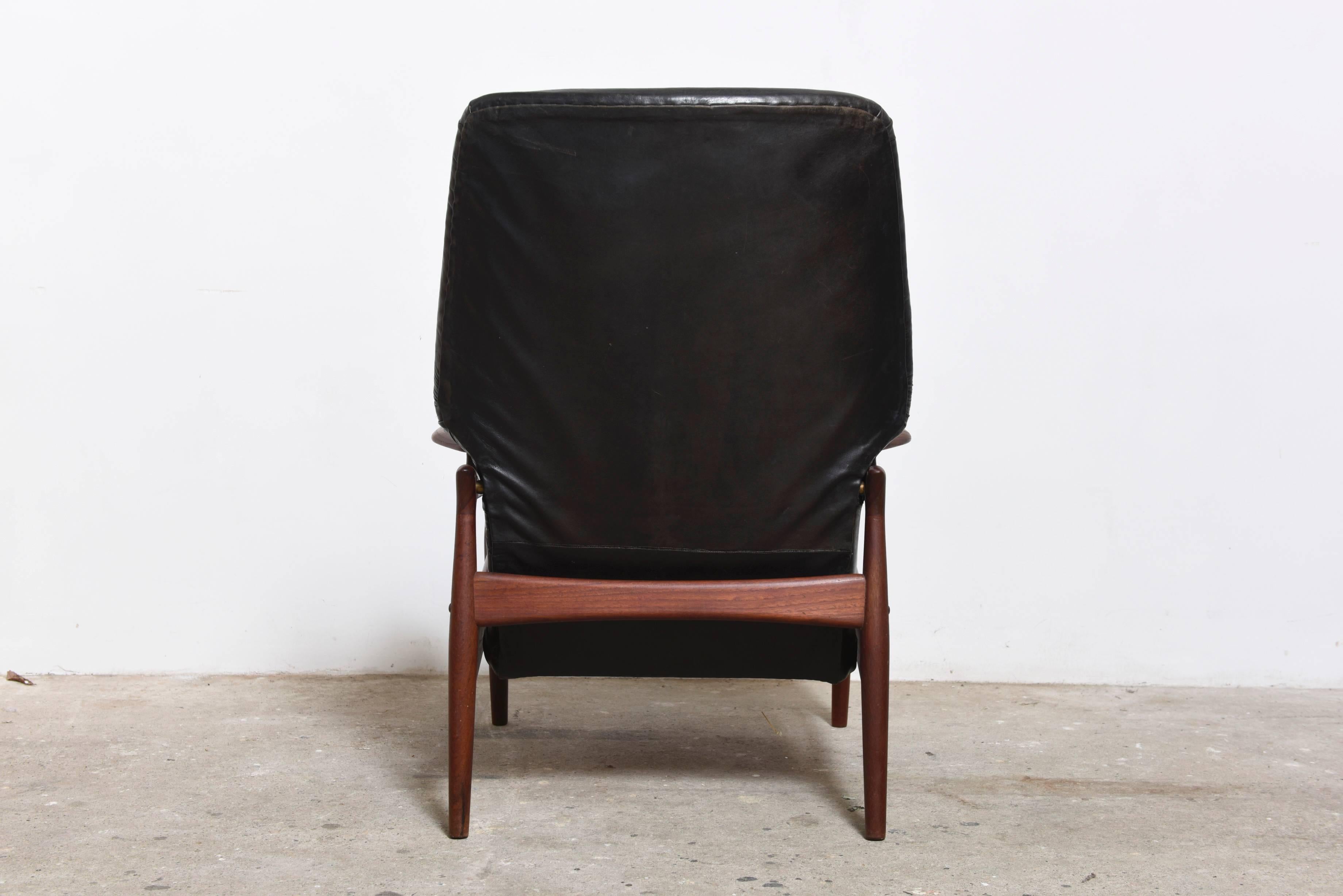Mid-20th Century Danish Modern Reclining Lounge Wingback Chair
