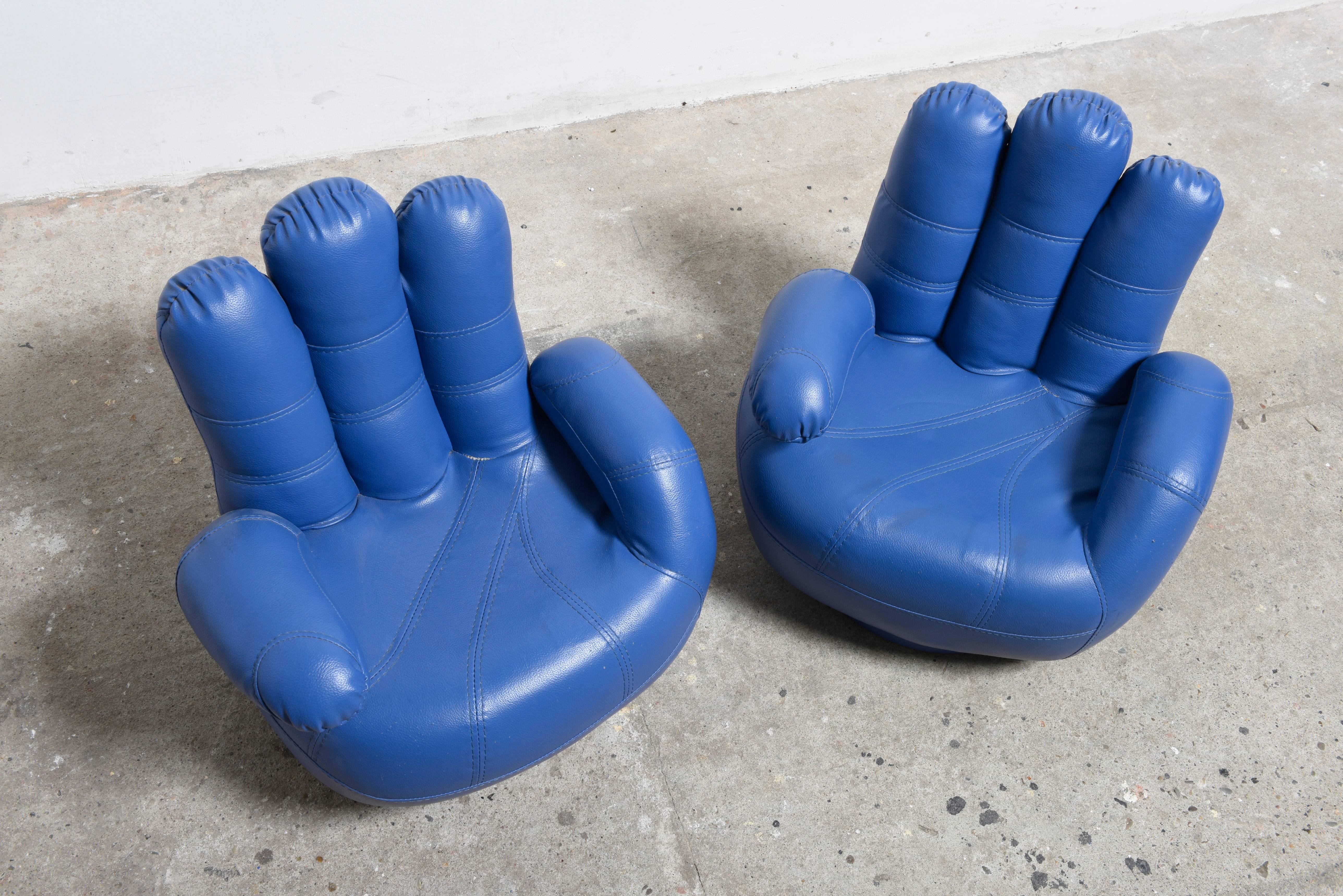 Italian Set of Two Children Swivel Chairs in the Form of Hands Designed by Salotti