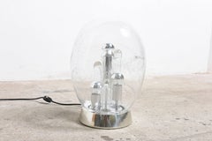 Large Mouth-Blown Oval Glass Globe Table Lamp by Doria, Germany, 1970s
