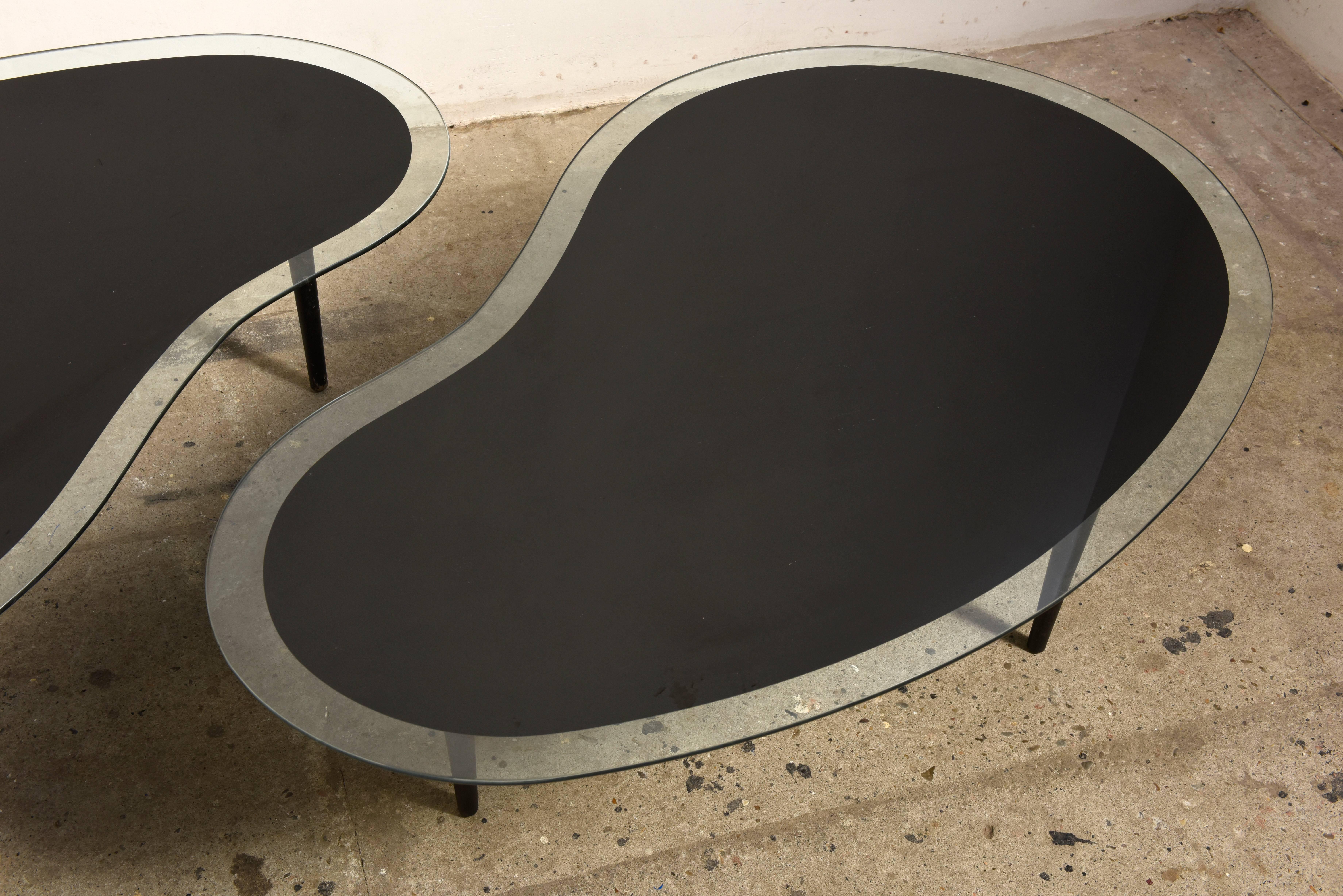 boomerang glass coffee table