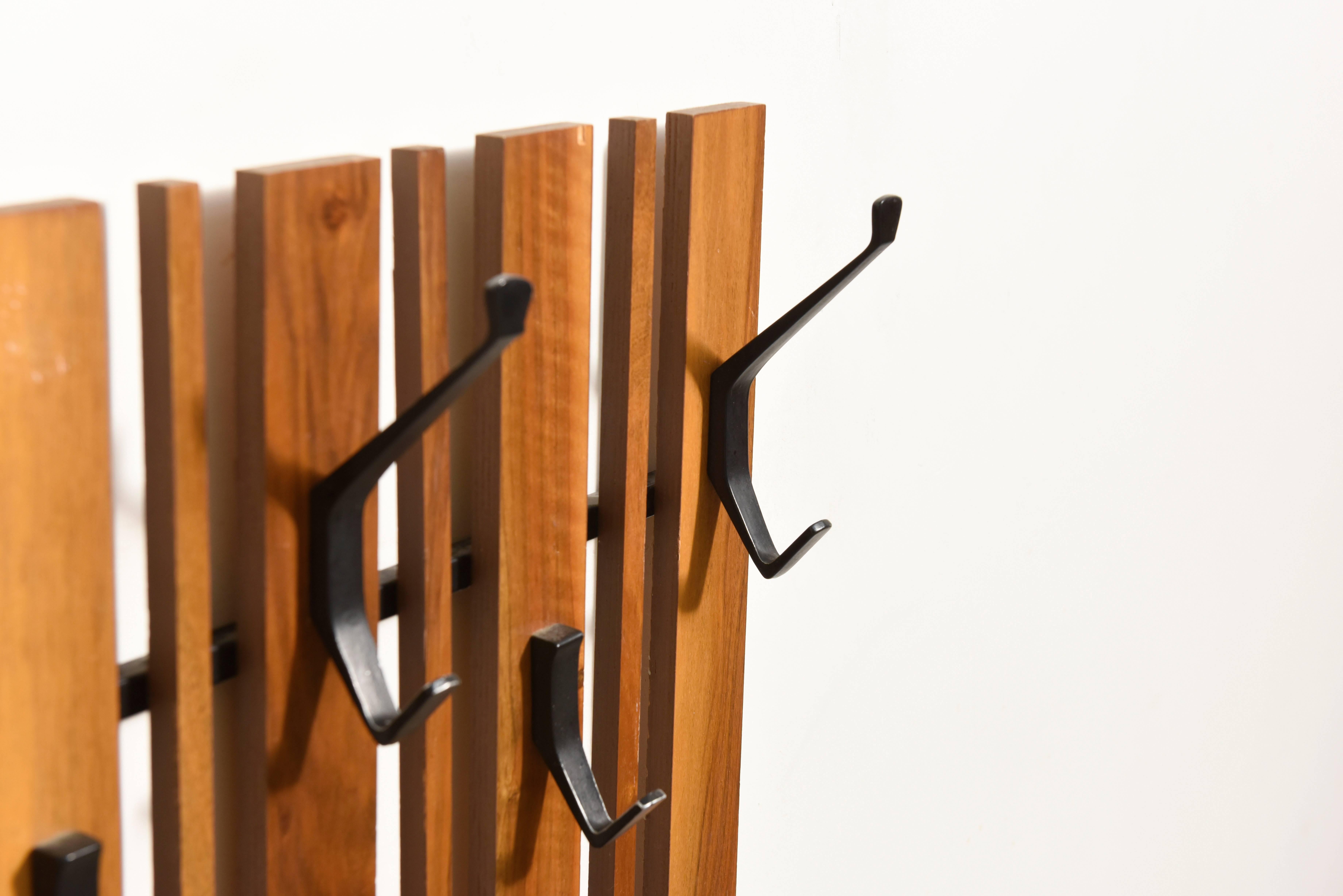 walnut wall mounted coat rack
