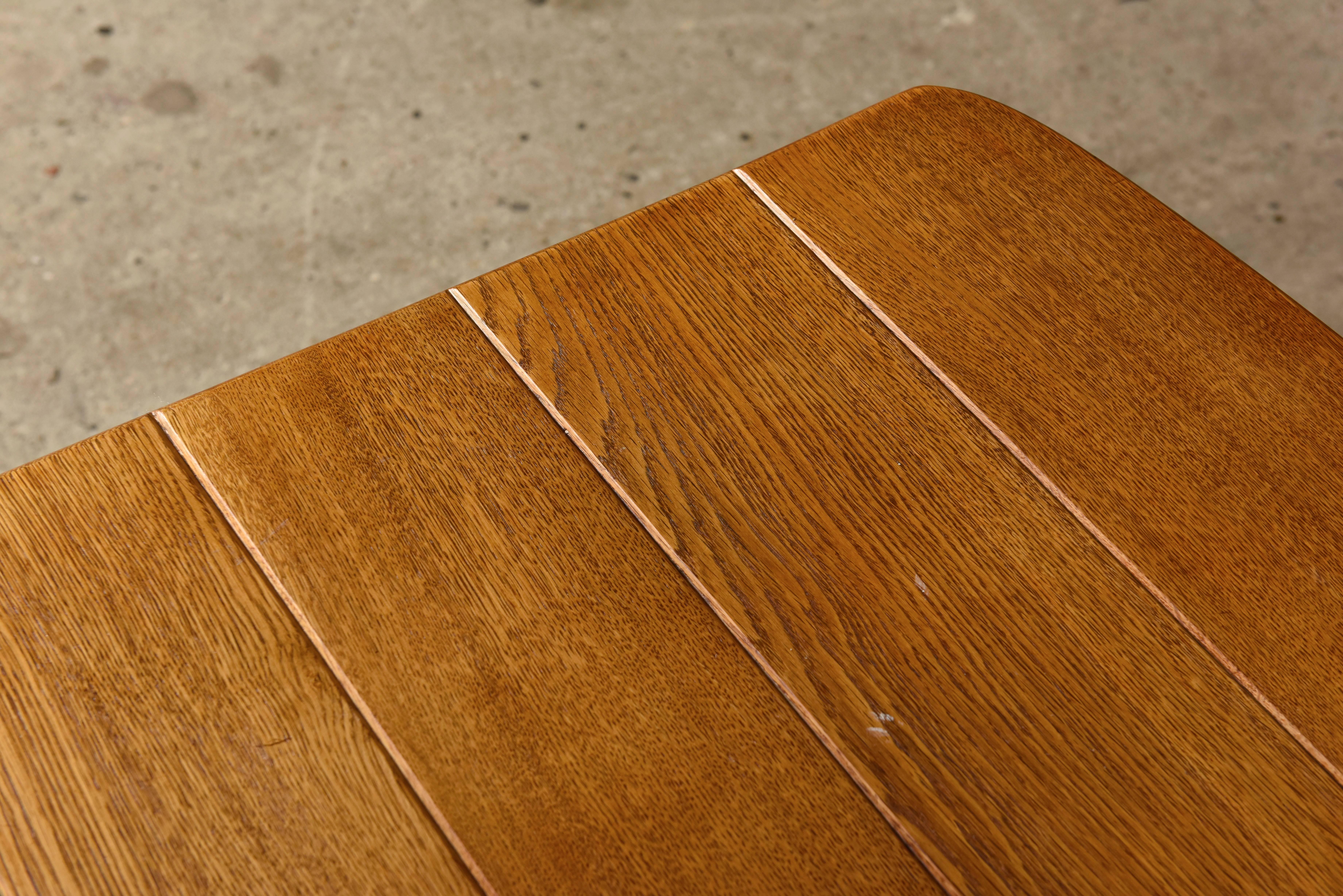 Elegant Rare Rectangular Solid Teak Dining Table, Denmark 1950s 1