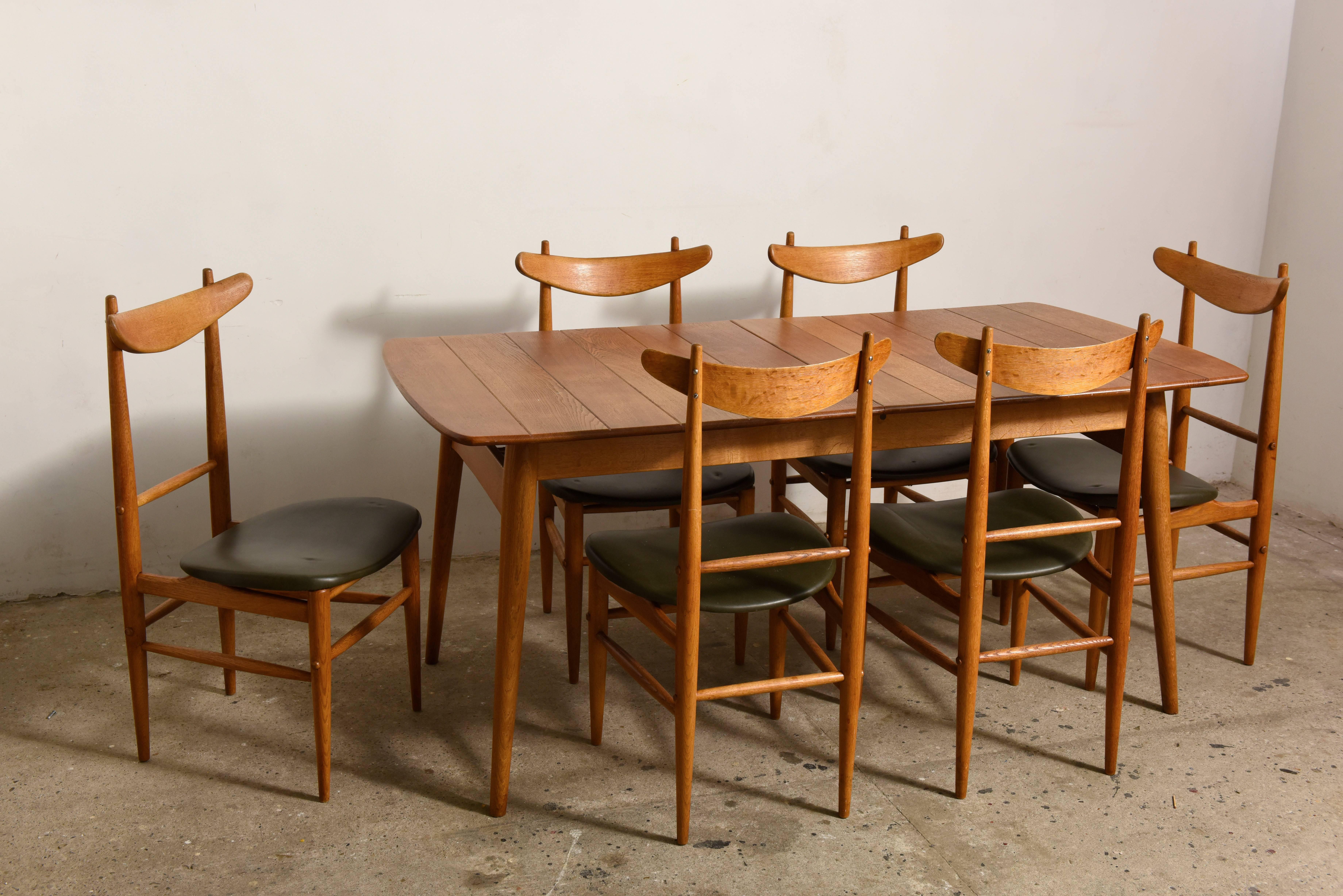 Elegant Rare Rectangular Solid Teak Dining Table, Denmark 1950s 3