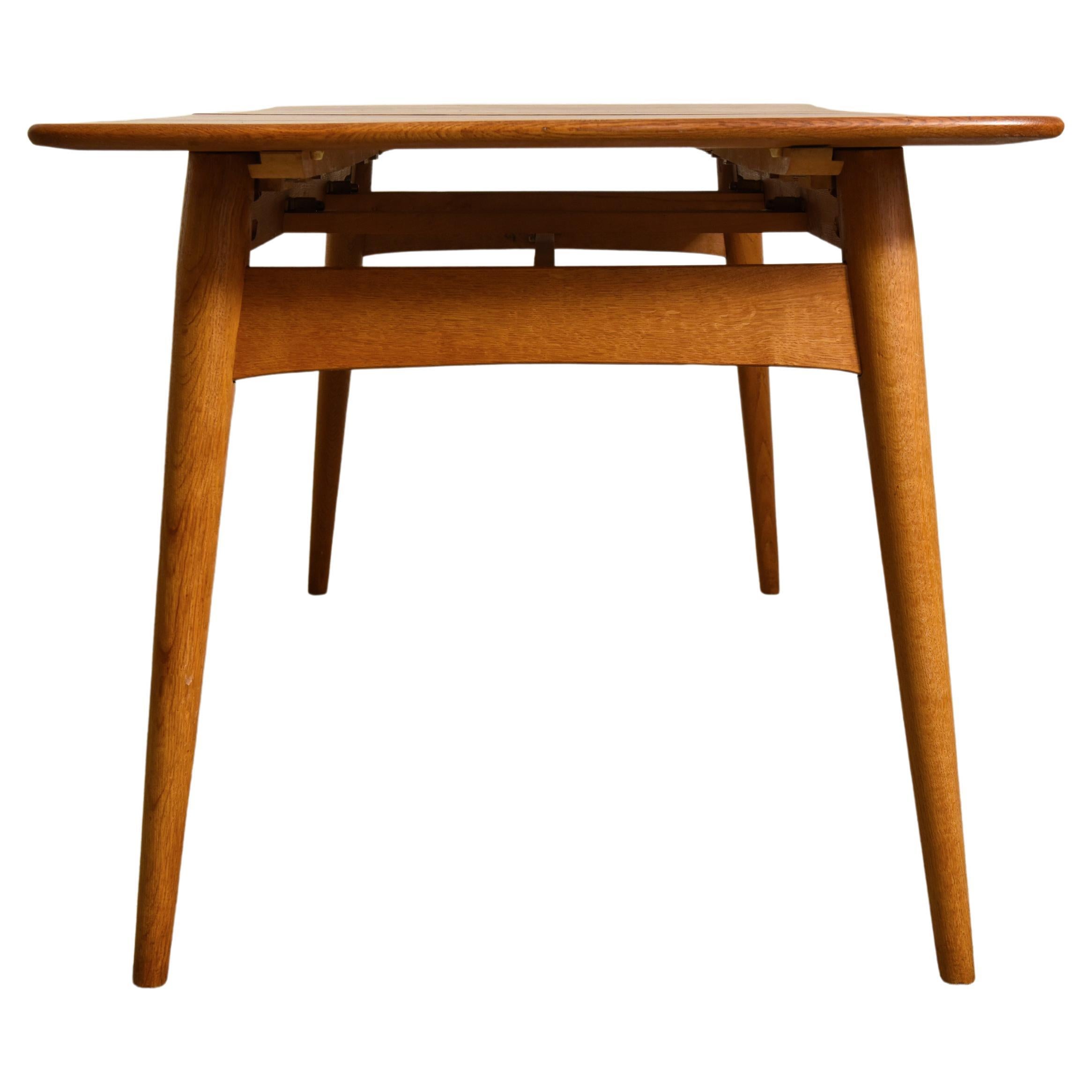 Scandinavian Modern Elegant Rare Rectangular Solid Teak Dining Table, Denmark 1950s