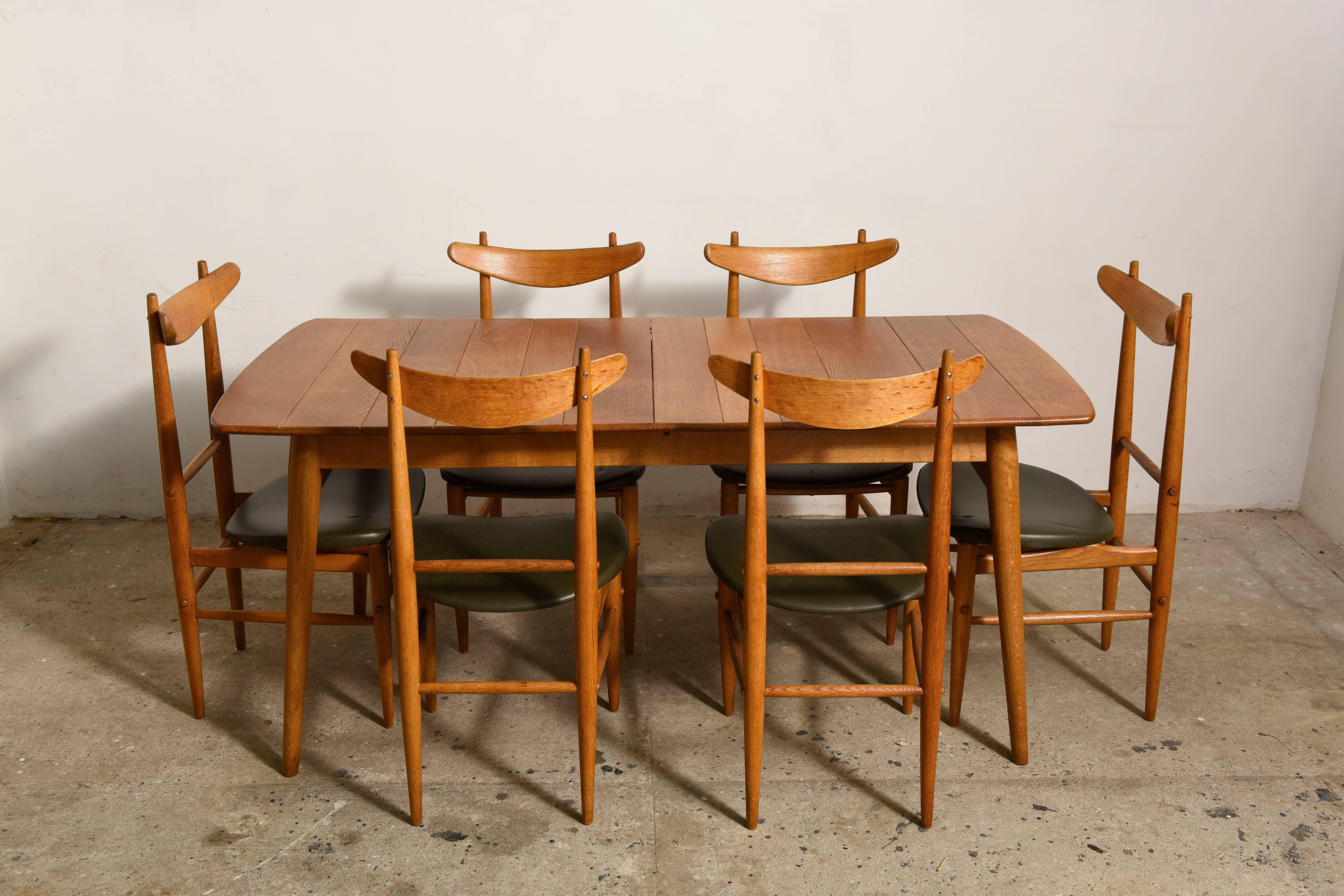 Rare 1950s Set of Six Solid Teak Heigh Back Dining Chairs, Denmark 3