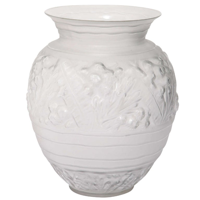 Large Art Deco Vase Designed by French Art Glass Artist MariusErnest