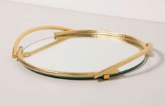 Gold-Plated Mirrored Service Tray Made in Italy, Milano, 1970s