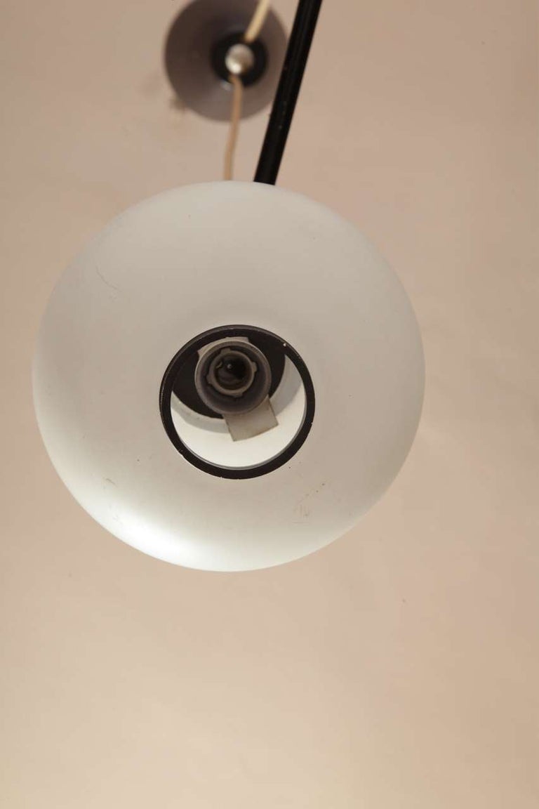 Opaline Globe Suspension Lamp Japonism Style by Jean Rispal, France For ...