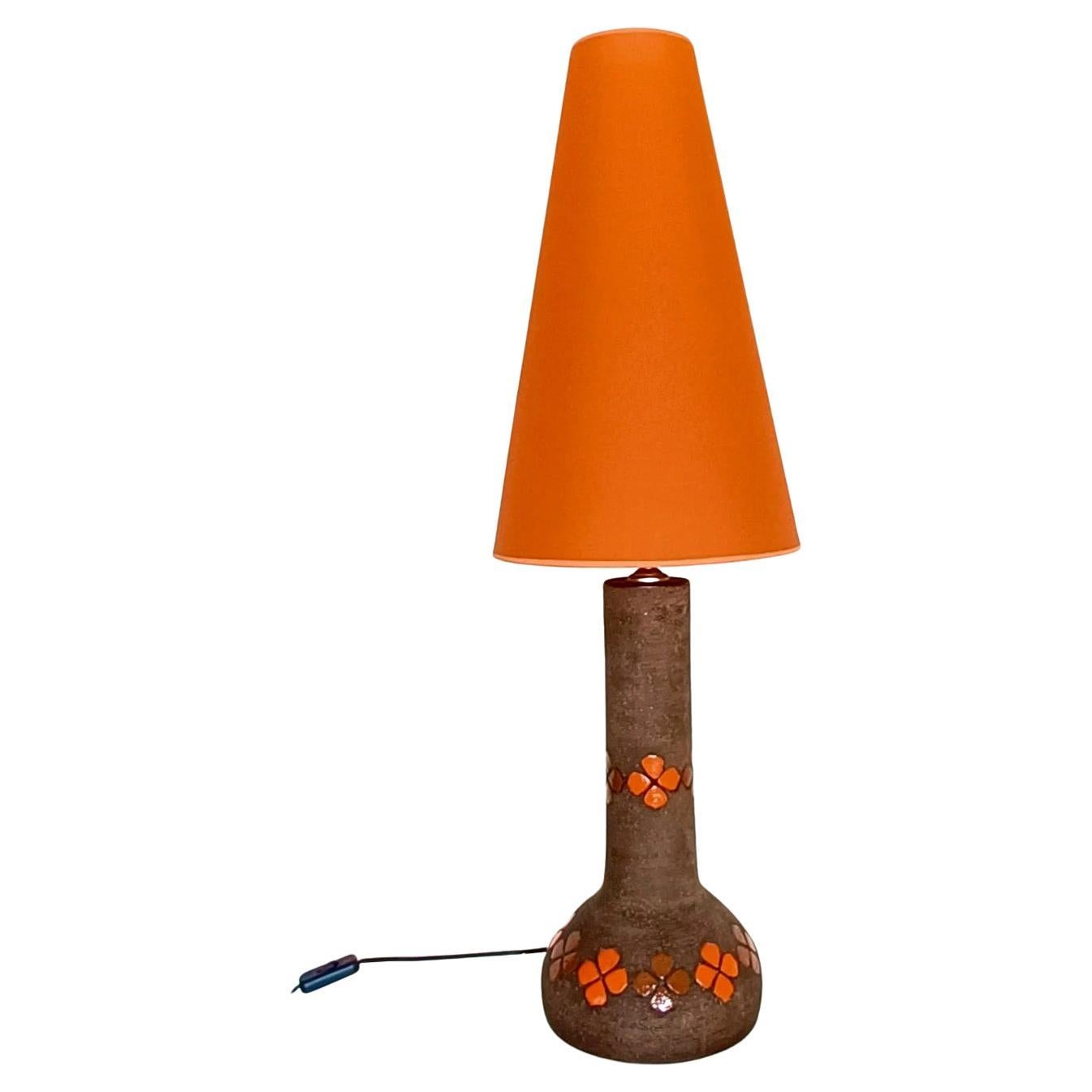 Smaltato Lampada da tavolo brutalista Quadrifoglio Decor di Bitossi by Aldo Londi, Italia anni '60