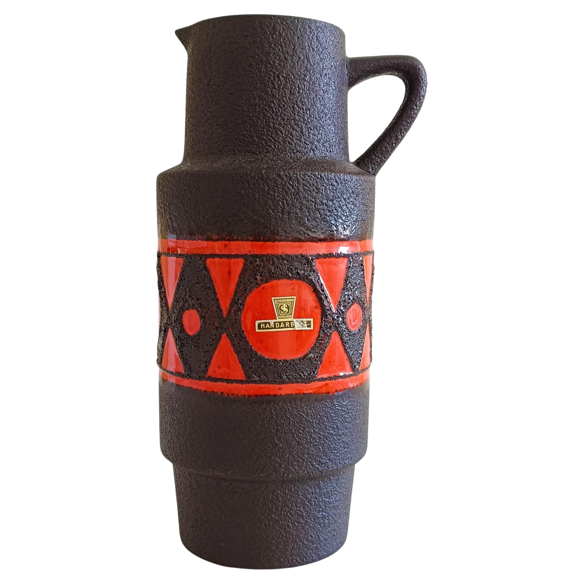 Gran jarra vintage de cerámica Schlossberg de Alemania Occidental,  1970s