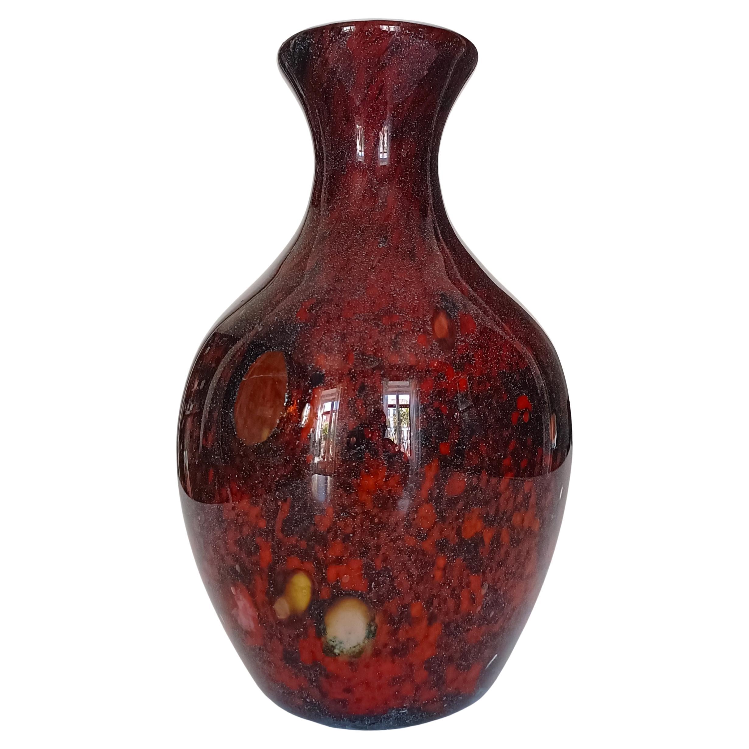 Mid-Century Modern Vintage Mid Century Modern Hand Blown Sommerso Murano Glass Vase, Italy, 1950s