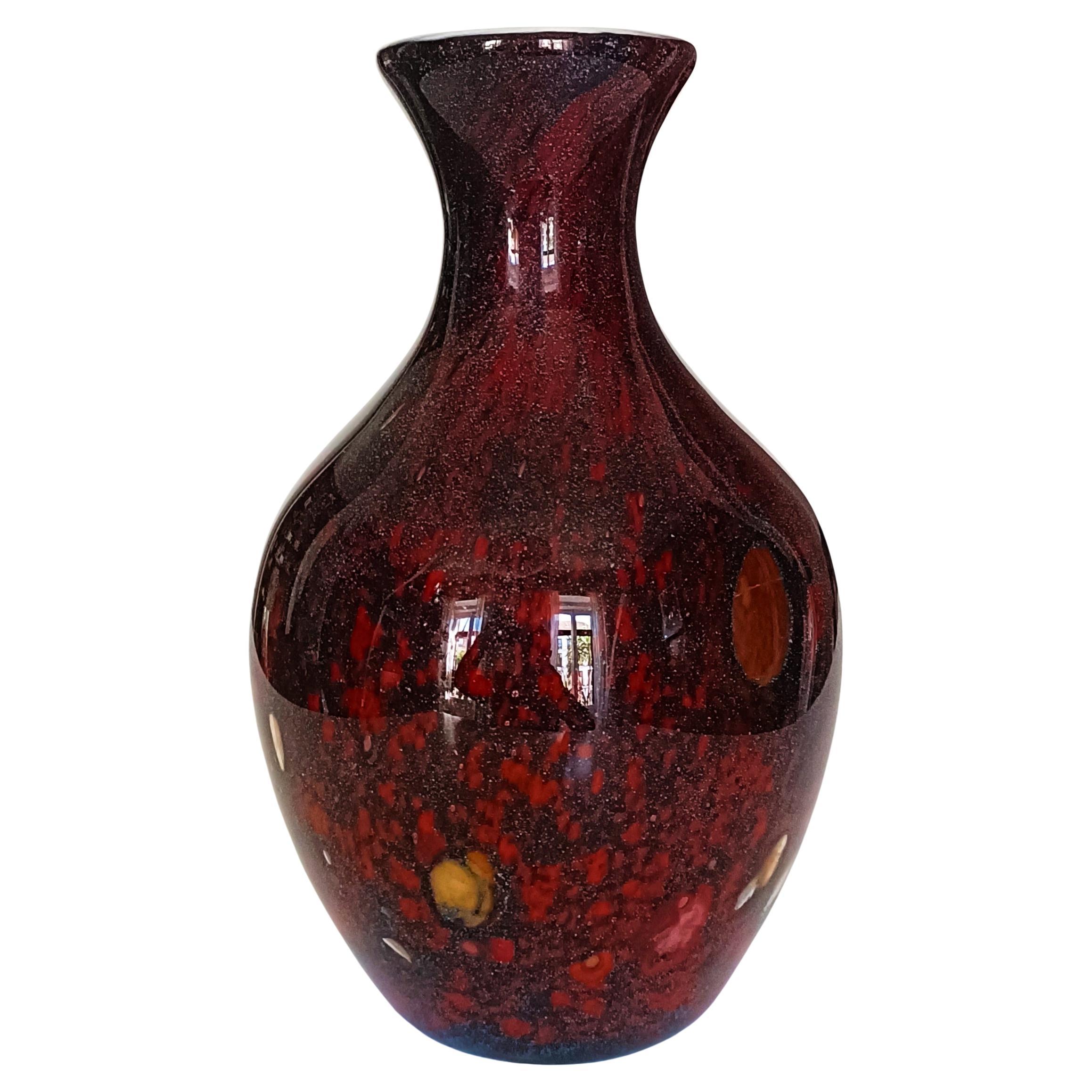 Mid-20th Century Vintage Mid Century Modern Hand Blown Sommerso Murano Glass Vase, Italy, 1950s