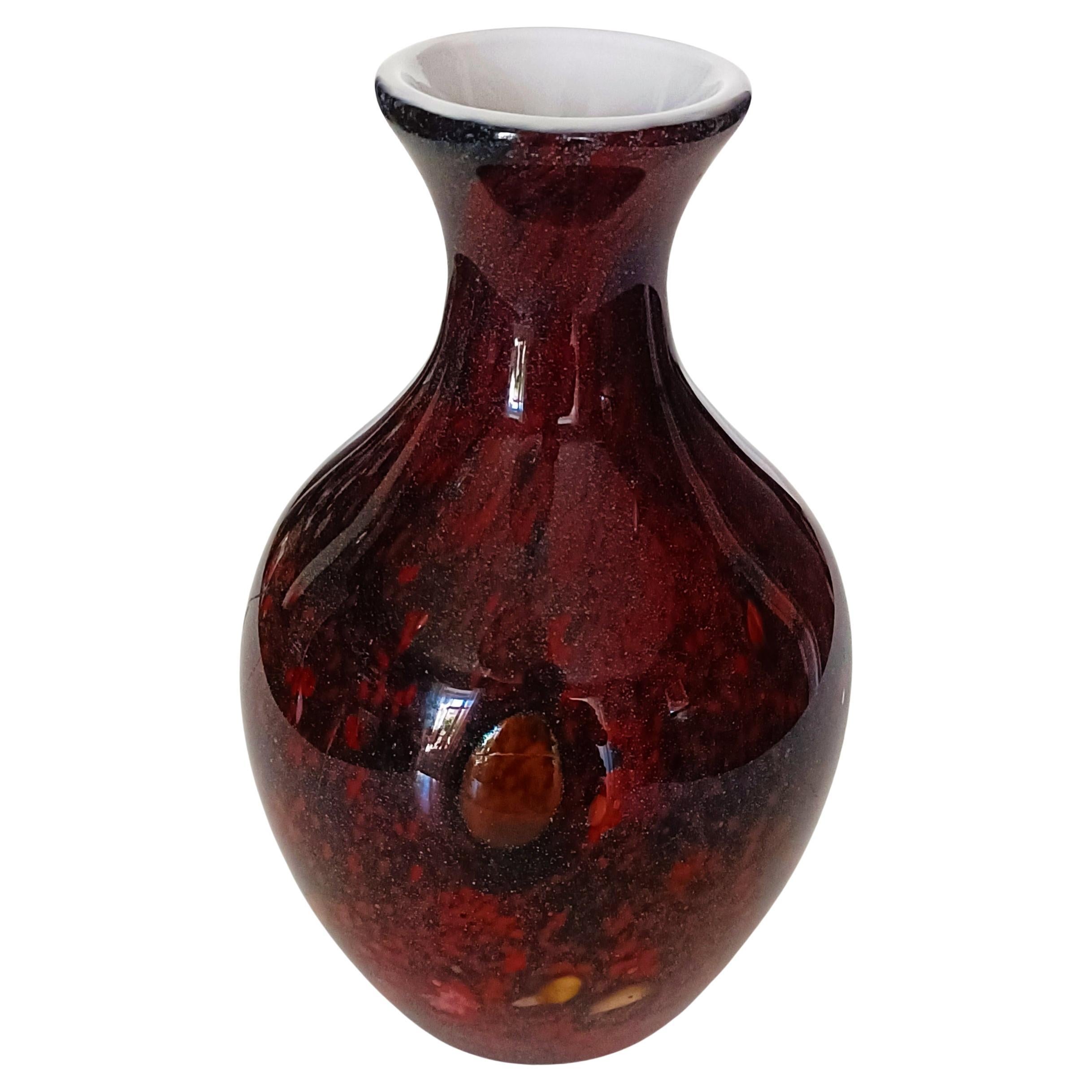 Italian Vintage Mid Century Modern Hand Blown Sommerso Murano Glass Vase, Italy, 1950s