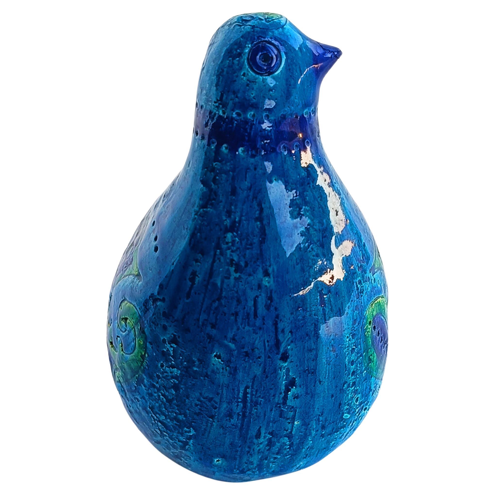 Bitossi Aldo Londi Rimini Blu Vintage Mid Century Ceramic Dove Sculpture 1960s For Sale 5