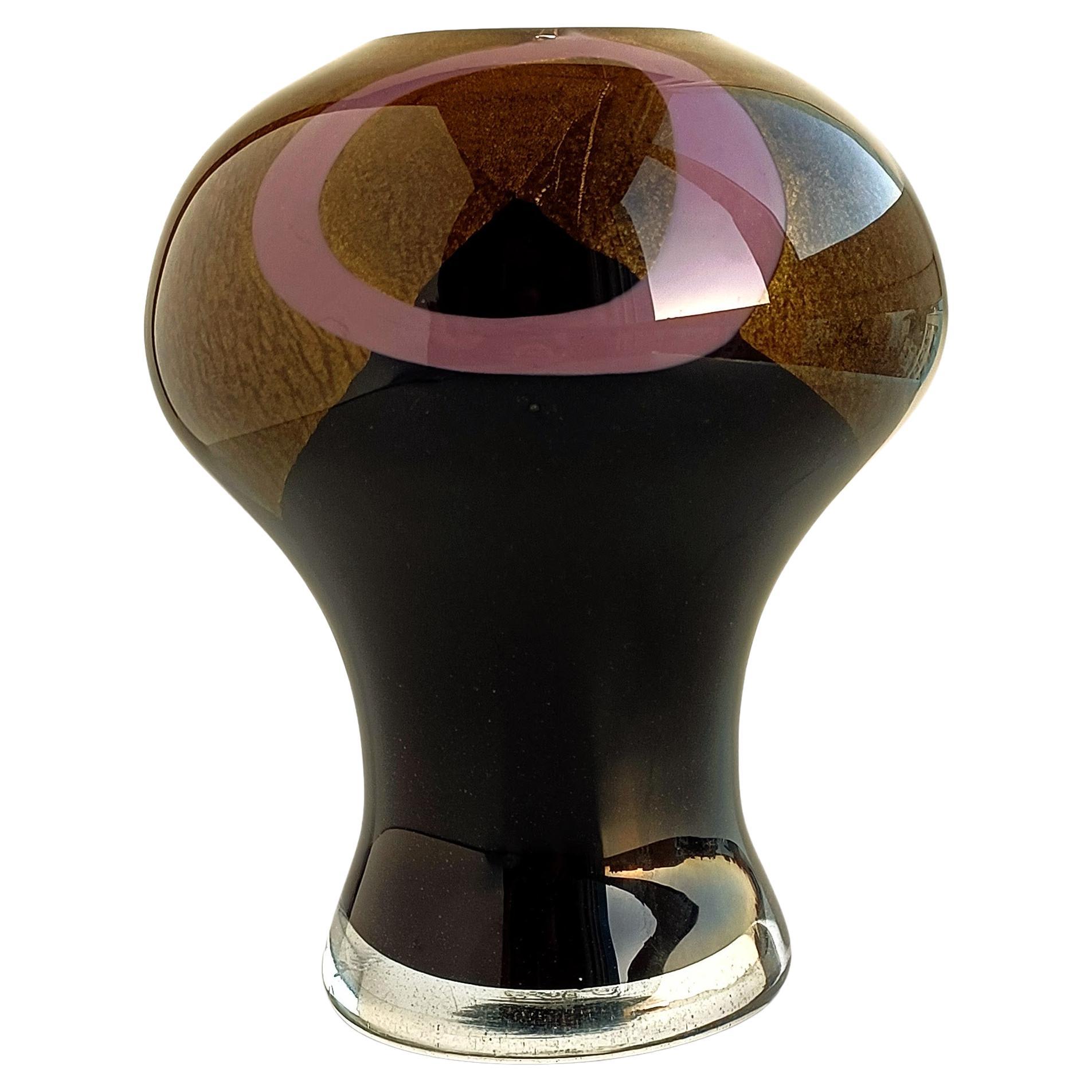 Fait main Art Deco Jean Dunand Style Murano Glass Vase Signed Cose Belle Cose Rare en vente