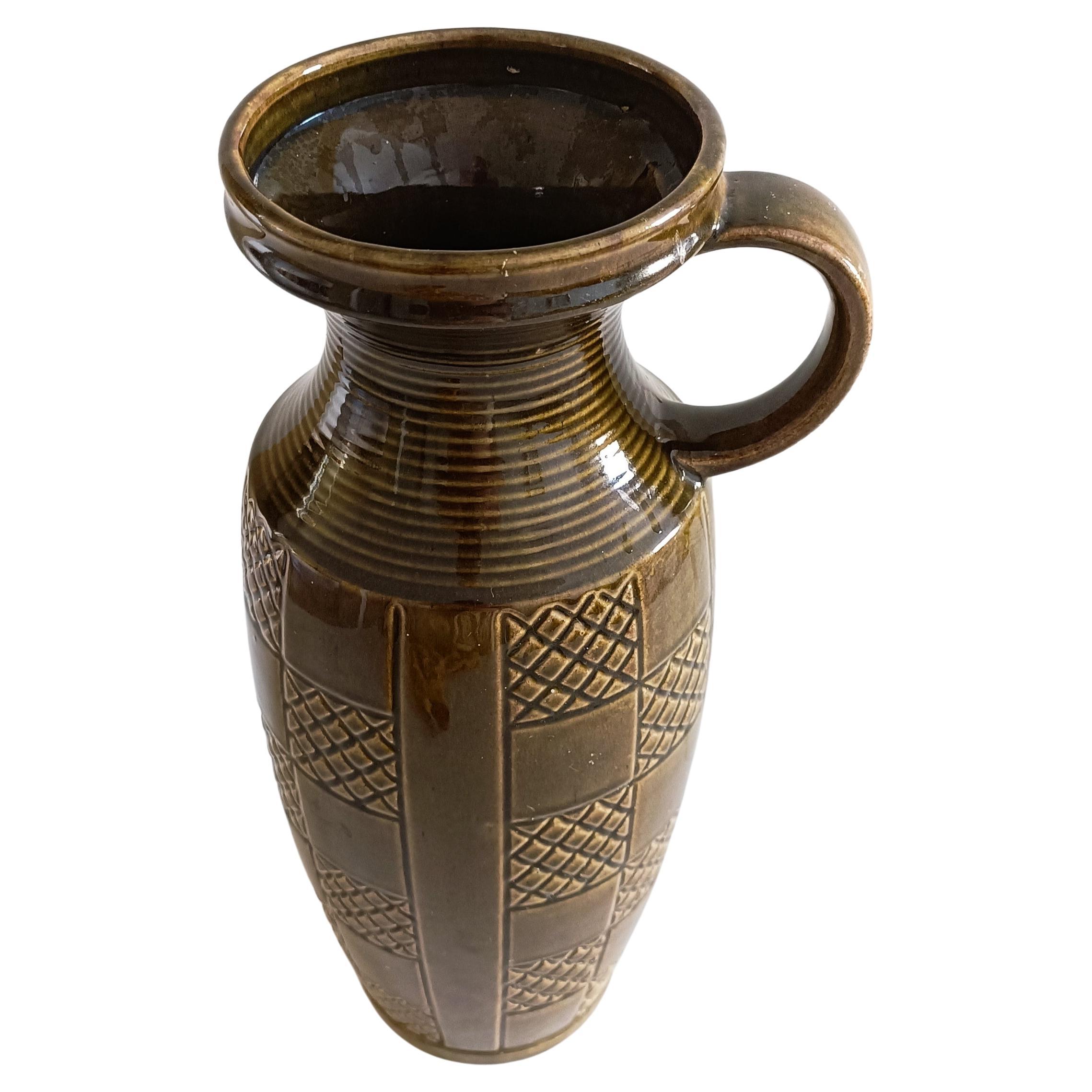 Ceramica Vaso con manico grande della Germania Ovest di Scheurich Keramik, anni '50 in vendita