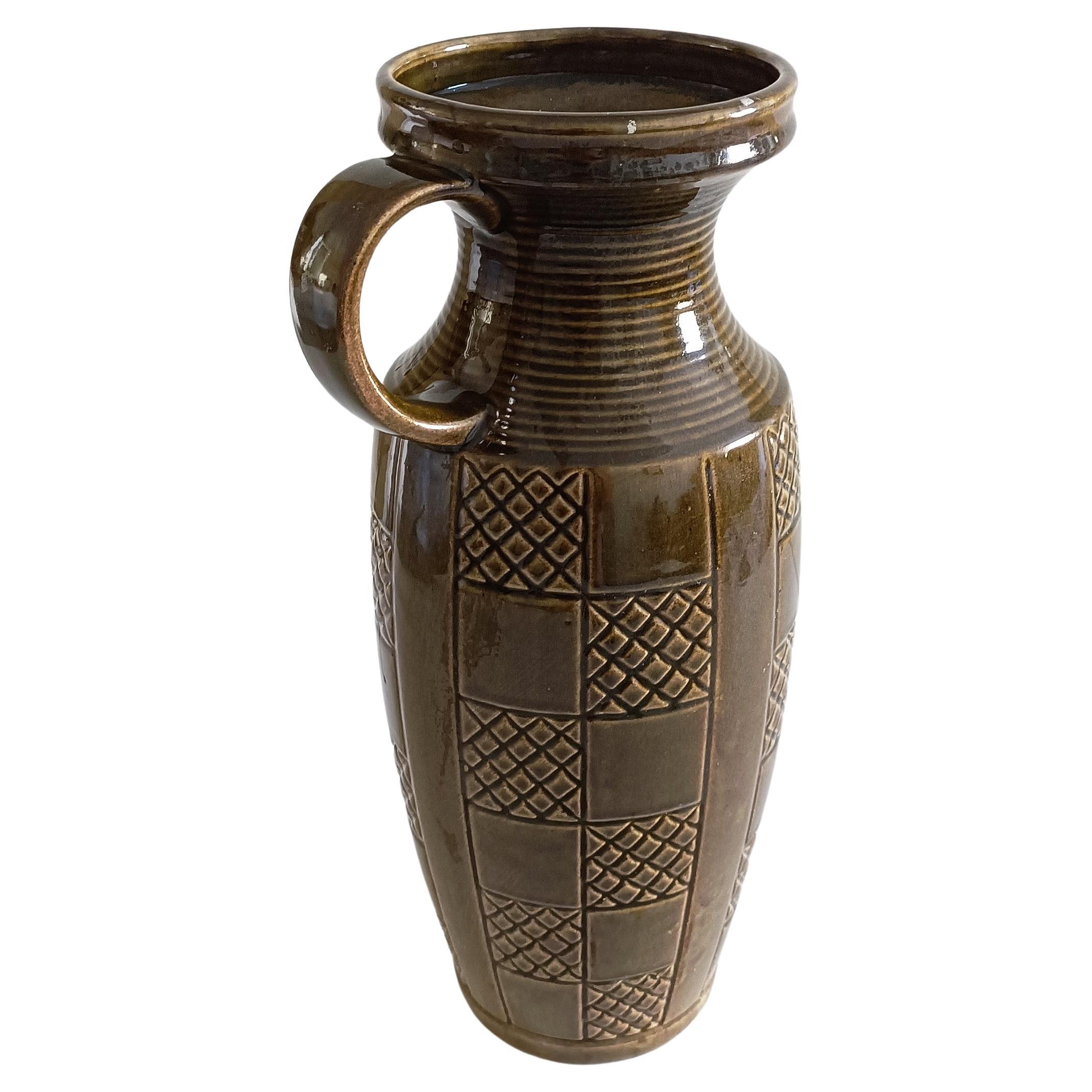 Metà XX secolo Vaso con manico grande della Germania Ovest di Scheurich Keramik, anni '50 in vendita