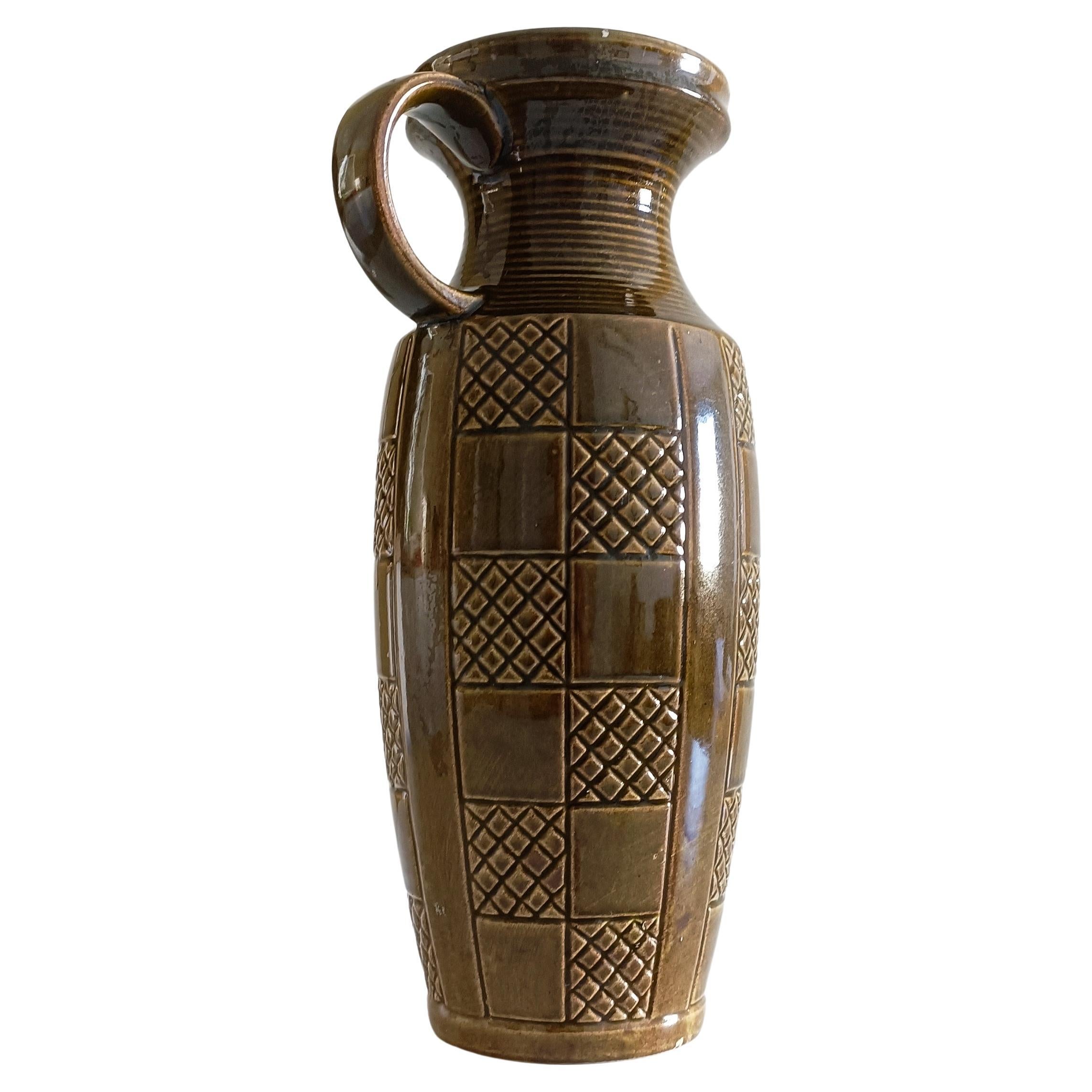Vaso con manico grande della Germania Ovest di Scheurich Keramik, anni '50 In condizioni ottime in vendita a Valencia, VC
