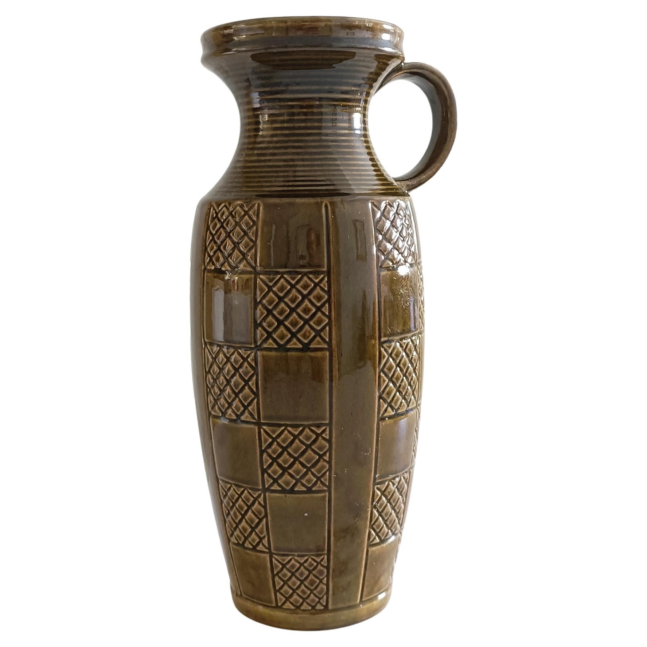 Smaltato Vaso con manico grande della Germania Ovest di Scheurich Keramik, anni '50 in vendita