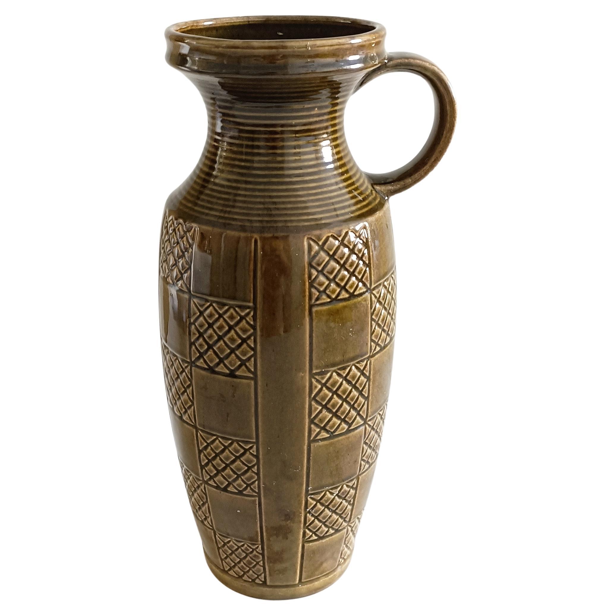 Tedesco Vaso con manico grande della Germania Ovest di Scheurich Keramik, anni '50 in vendita