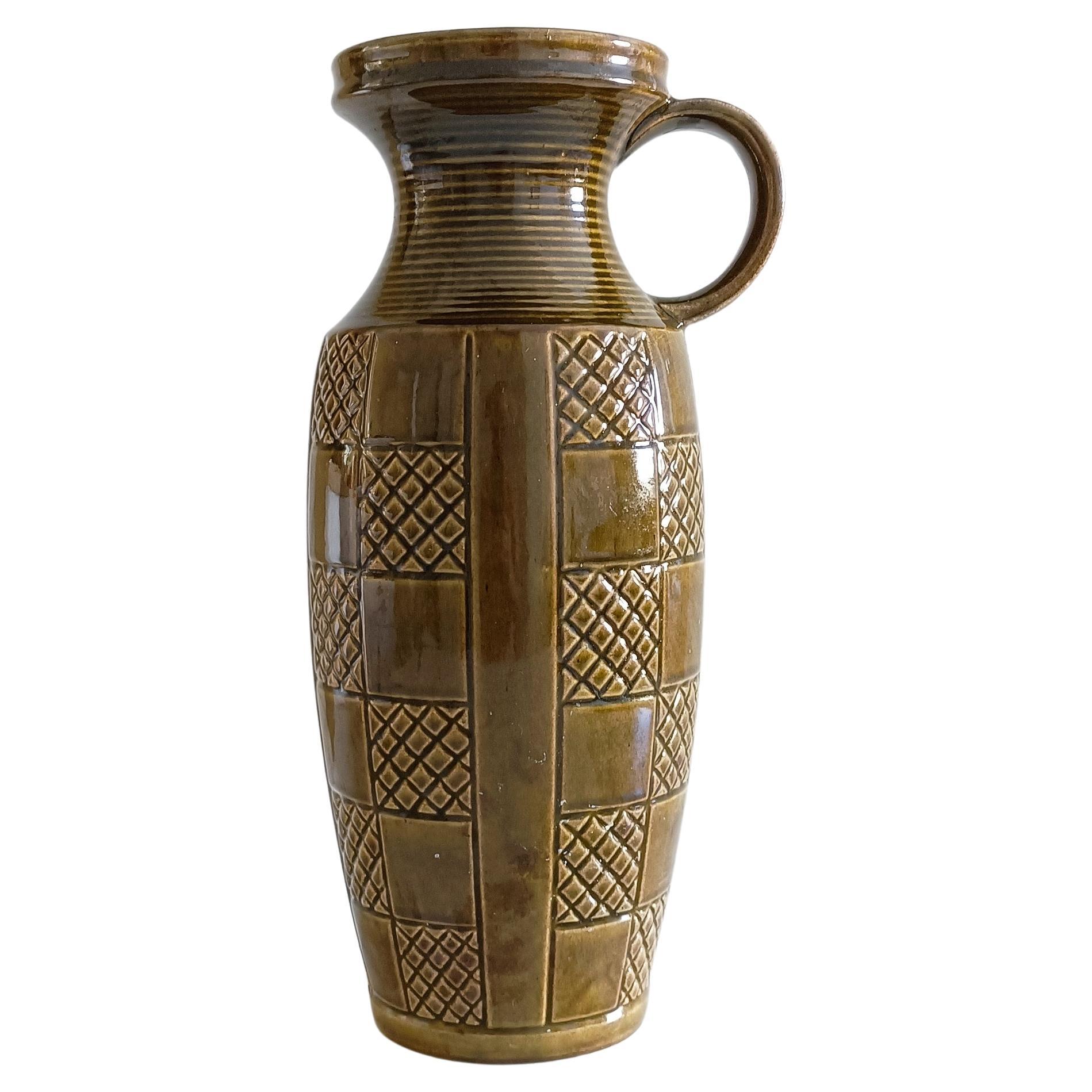 Mid-Century moderno Vaso con manico grande della Germania Ovest di Scheurich Keramik, anni '50 in vendita