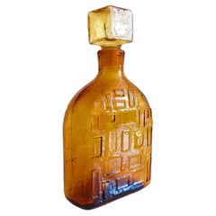 Decanter in vetro strutturato brutalista di Wayne Husted per Stelvia, Italia 1960