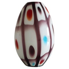 Murano-Glas Bunte eiförmige Vase im Stil von A.VE.M, 1960er Jahre