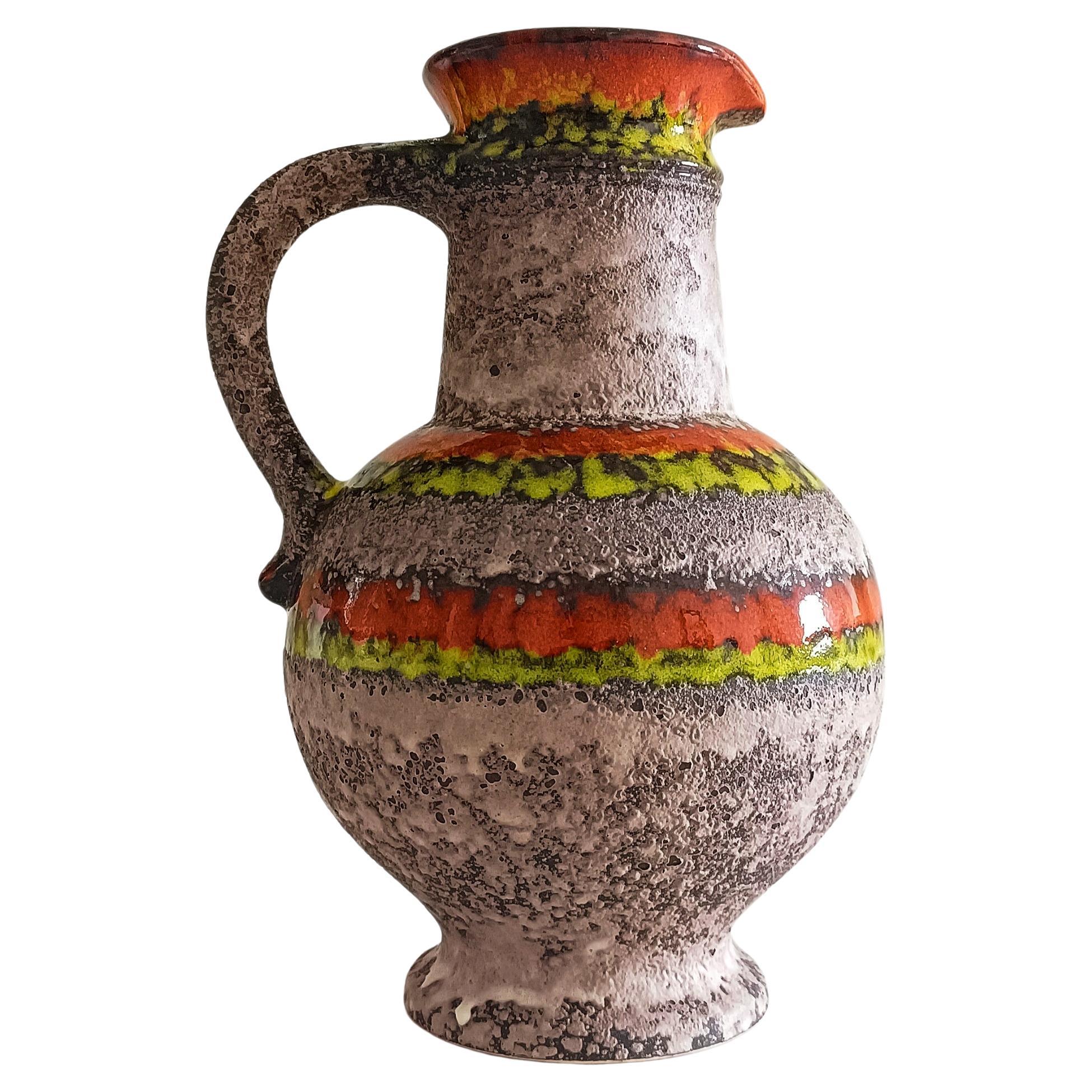 20th Century Mid Century West German Ceramic Pitcher by Heinz Hommerich for Übelacker, 1960s For Sale