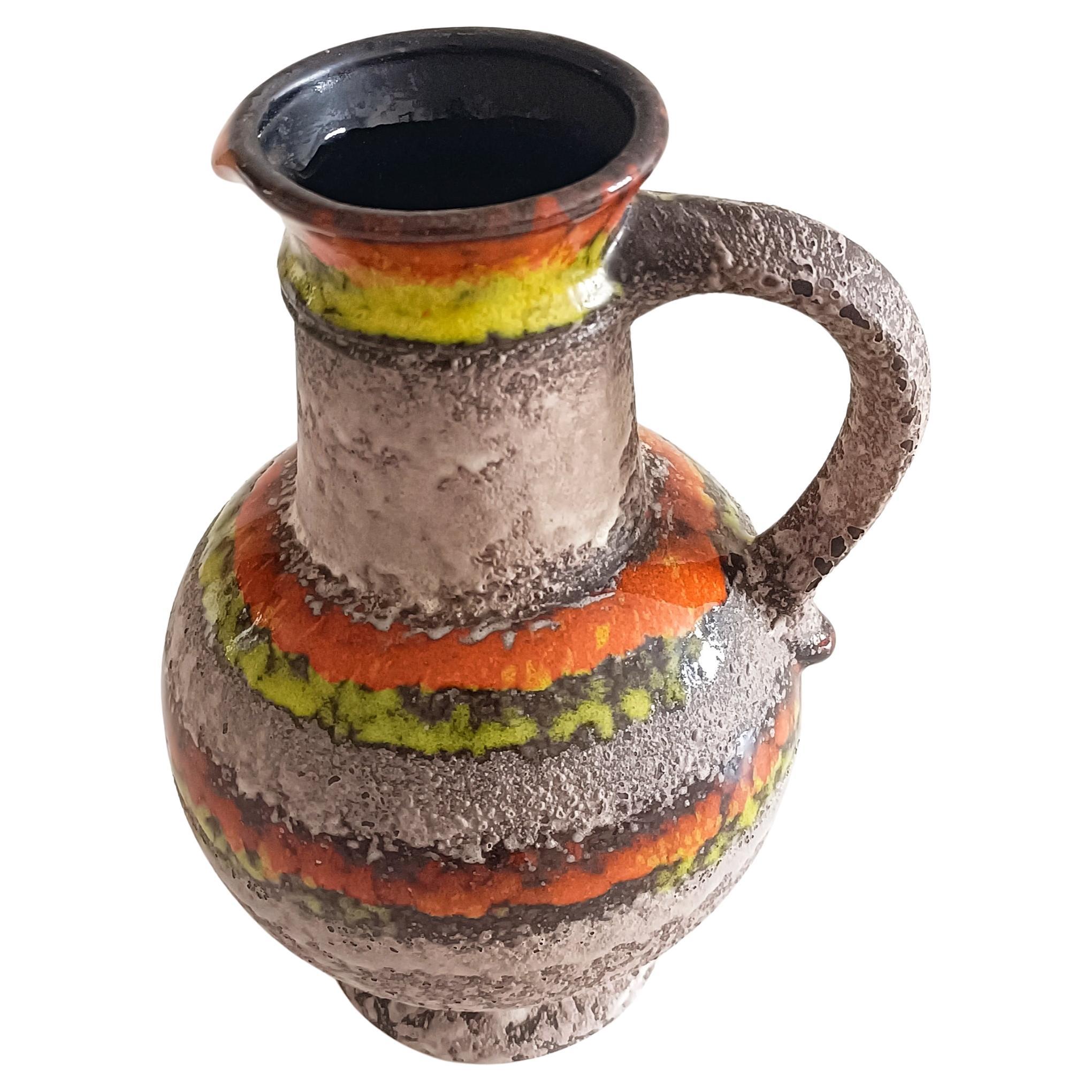 Mid Century West German Ceramic Pitcher by Heinz Hommerich for Übelacker, 1960s In Excellent Condition For Sale In Valencia, VC