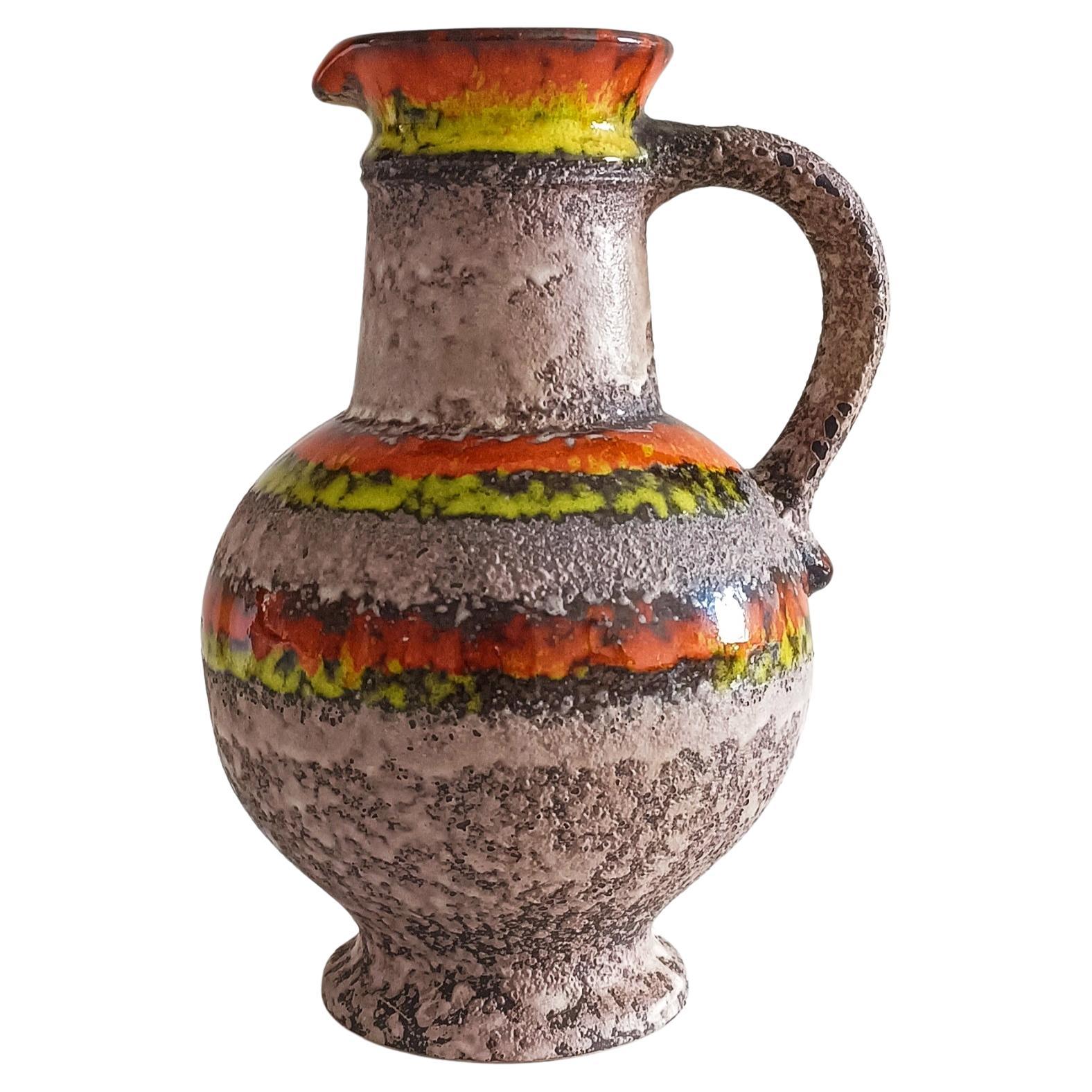 Hand-Crafted Mid Century West German Ceramic Pitcher by Heinz Hommerich for Übelacker, 1960s For Sale