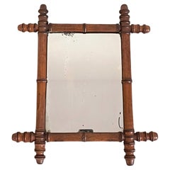 Französischer Faux Bamboo Wandspiegel 19. Jahrhundert
