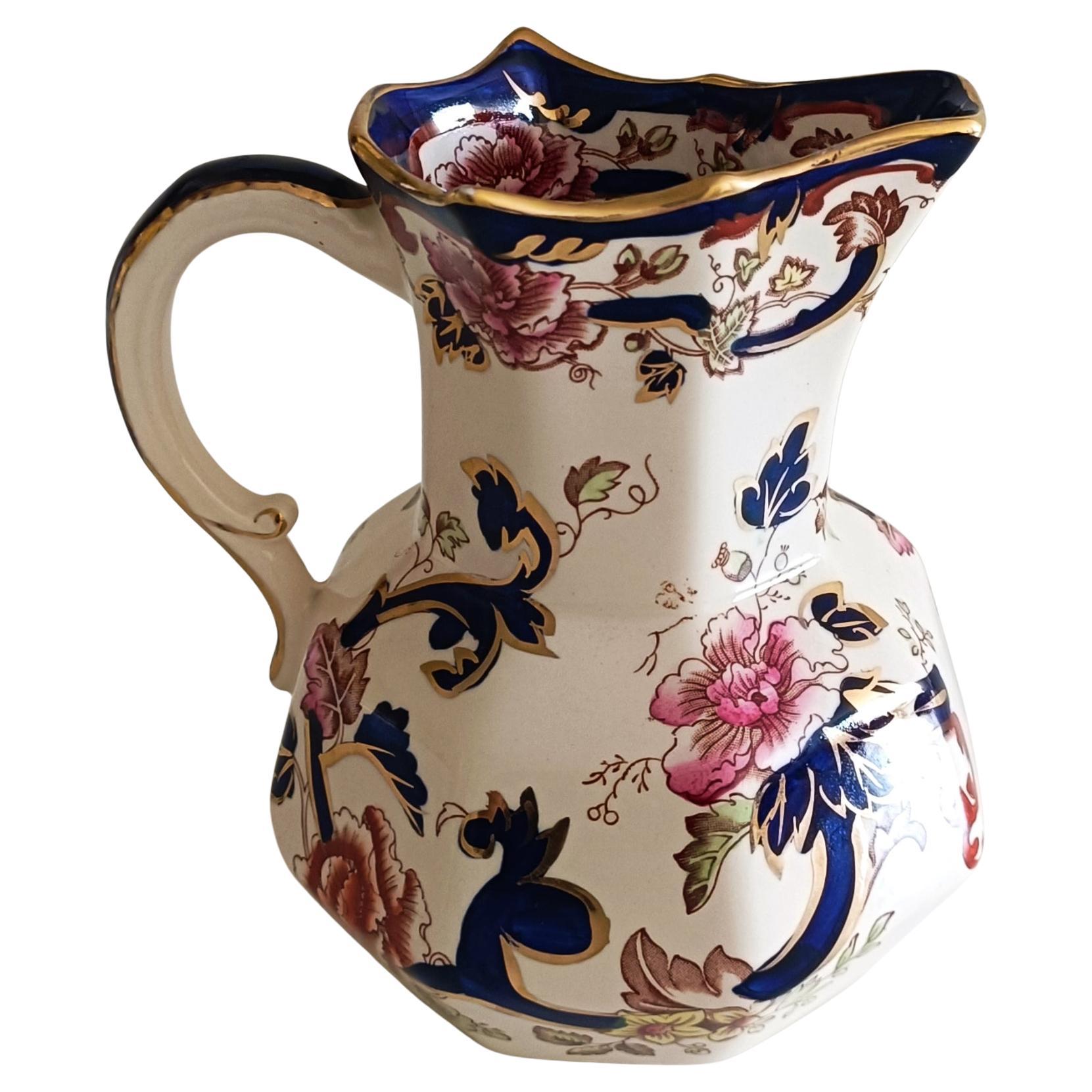 Jarra de porcelana decorada a mano Mason's Ironstone China, Inglaterra Mediados del S. XX en venta 4