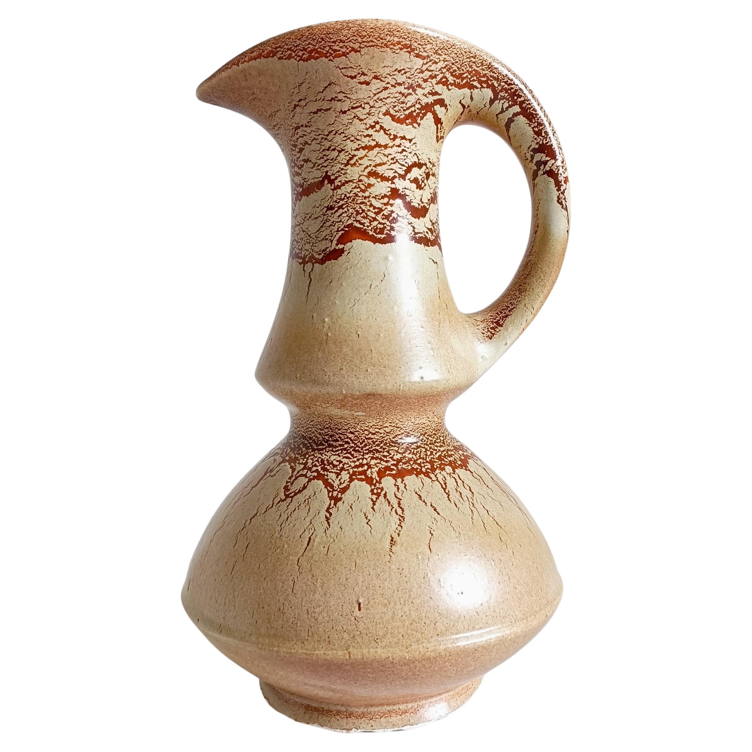 Vaso a brocca in ceramica di metà secolo firmato Bertoncello by Roberto Rigon, Italia, anni '60 in vendita