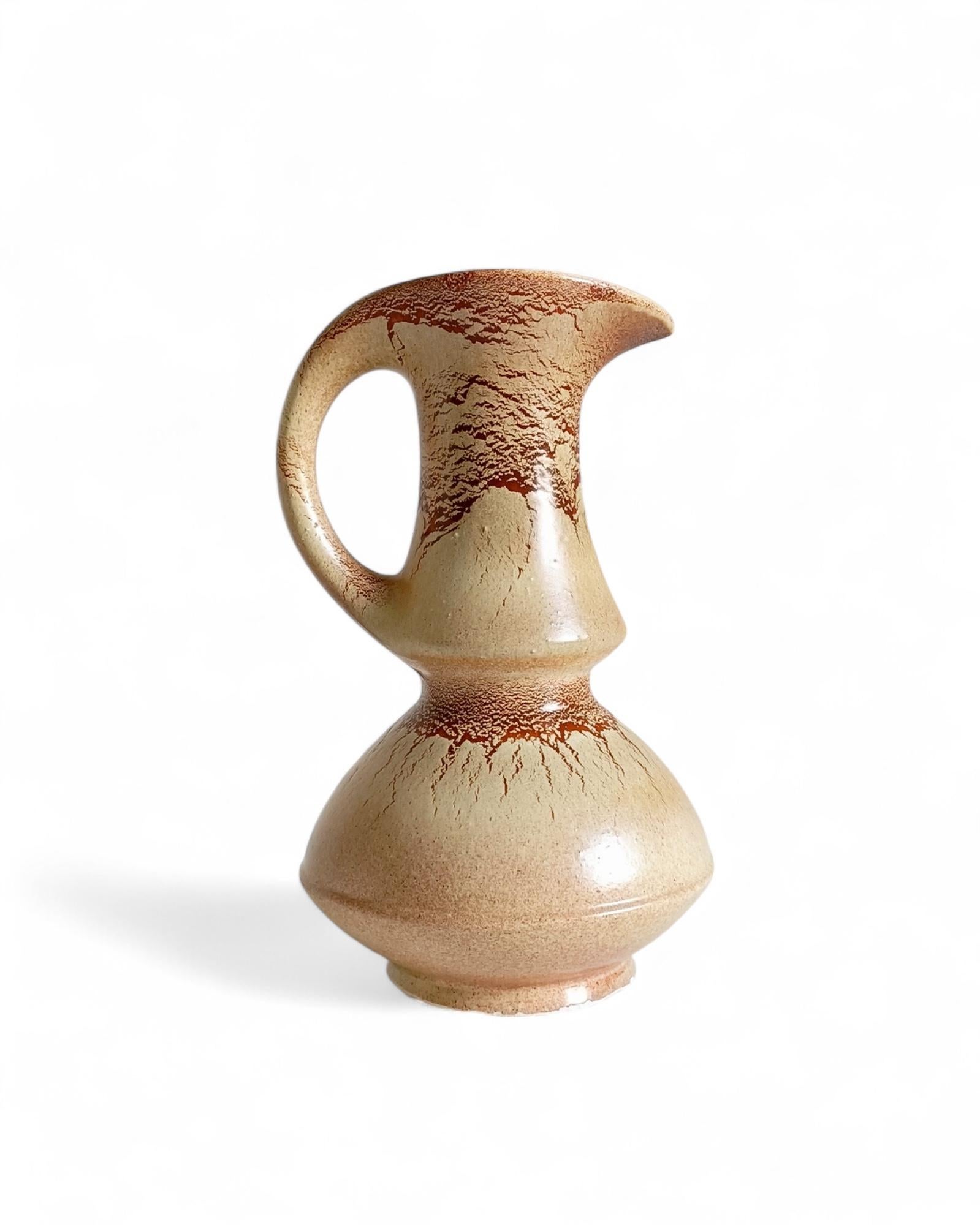 Vaso a brocca in ceramica di metà secolo firmato Bertoncello by Roberto Rigon, Italia, anni '60 in vendita 1