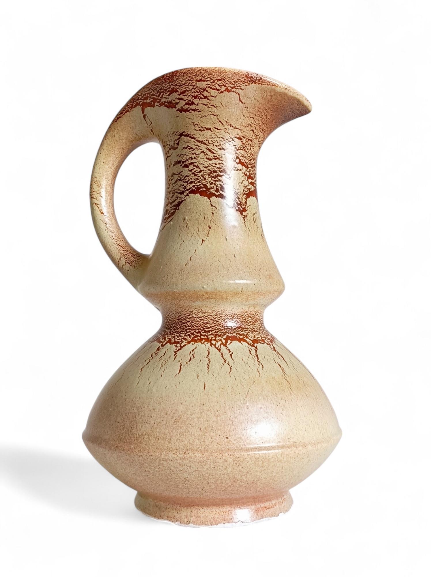 Mid-Century moderno Vaso a brocca in ceramica di metà secolo firmato Bertoncello by Roberto Rigon, Italia, anni '60 in vendita